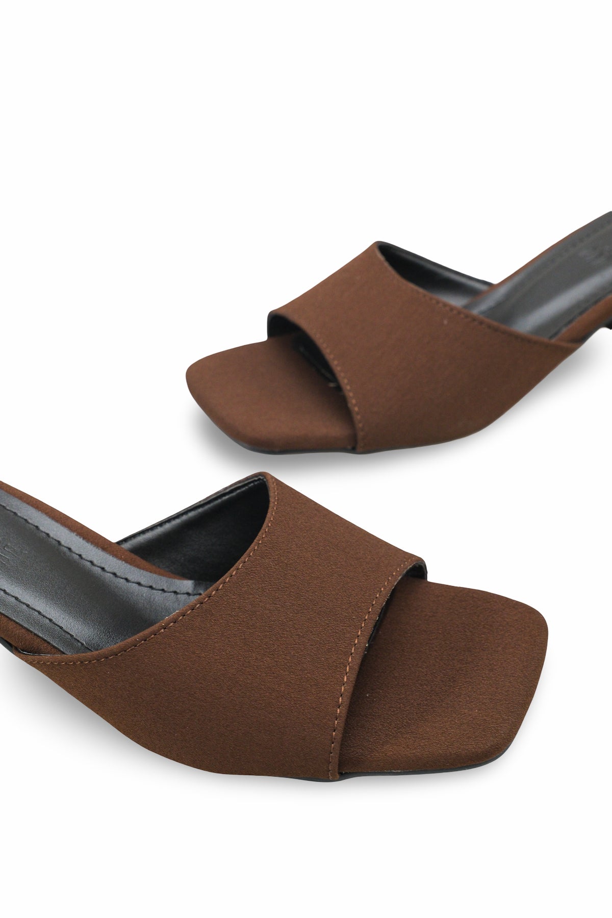 Riccon Kadın Topuklu Terlik 0012203 Mat Kahverengi