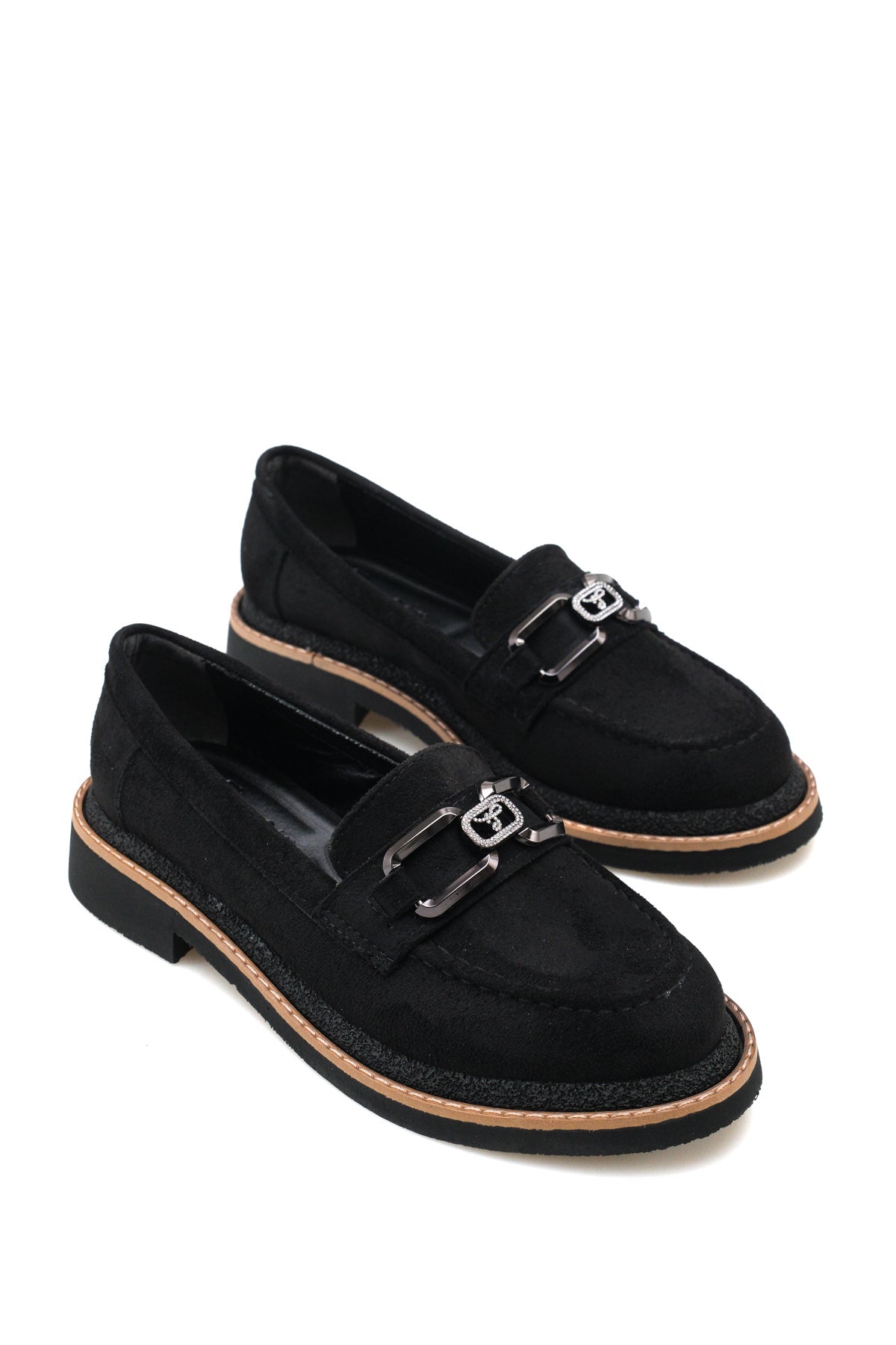 Riccon Vega Pia Kadın Loafer 0012506 Siyah Süet