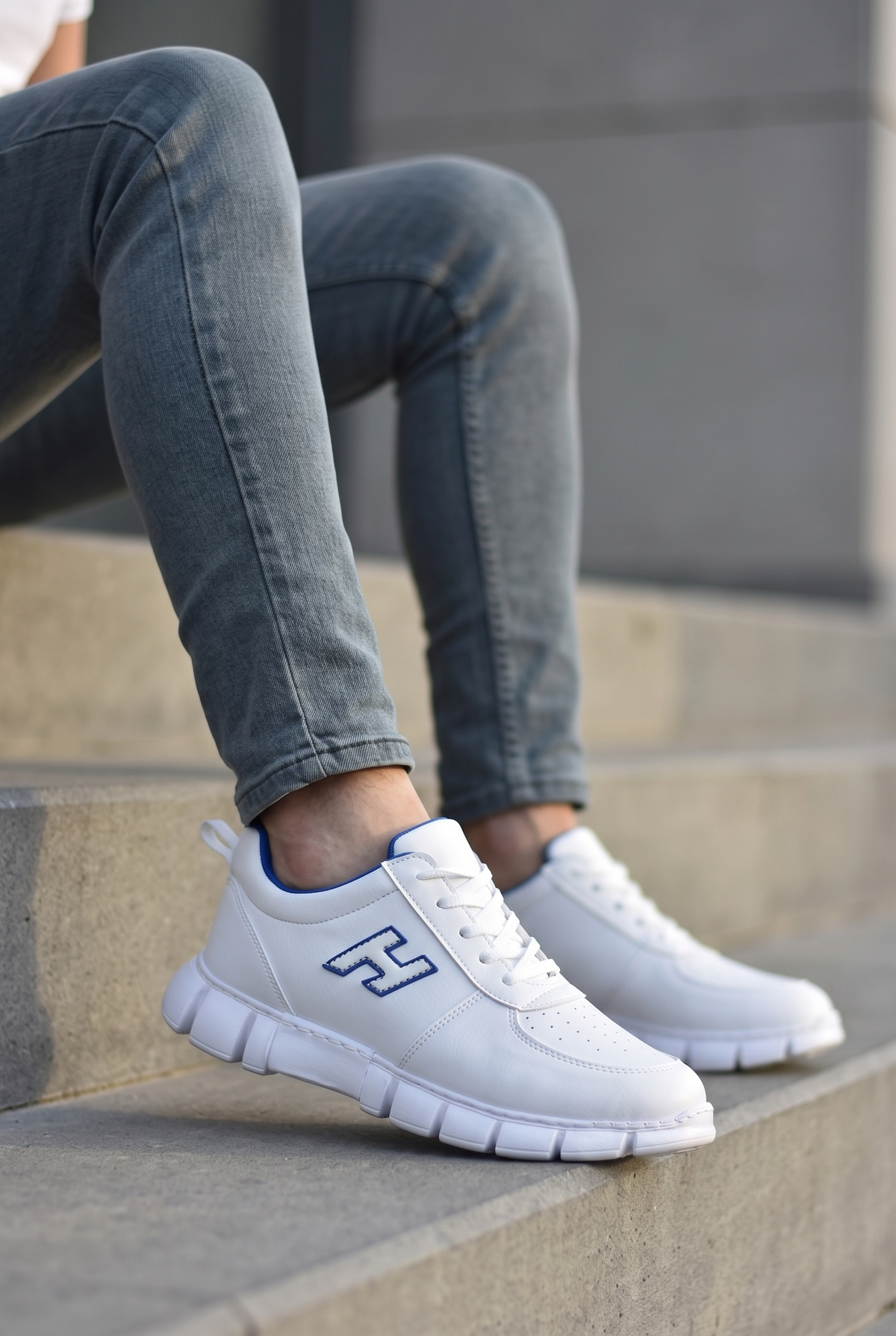 Riccon Erkek Sneaker 0012344 Beyaz Mavi