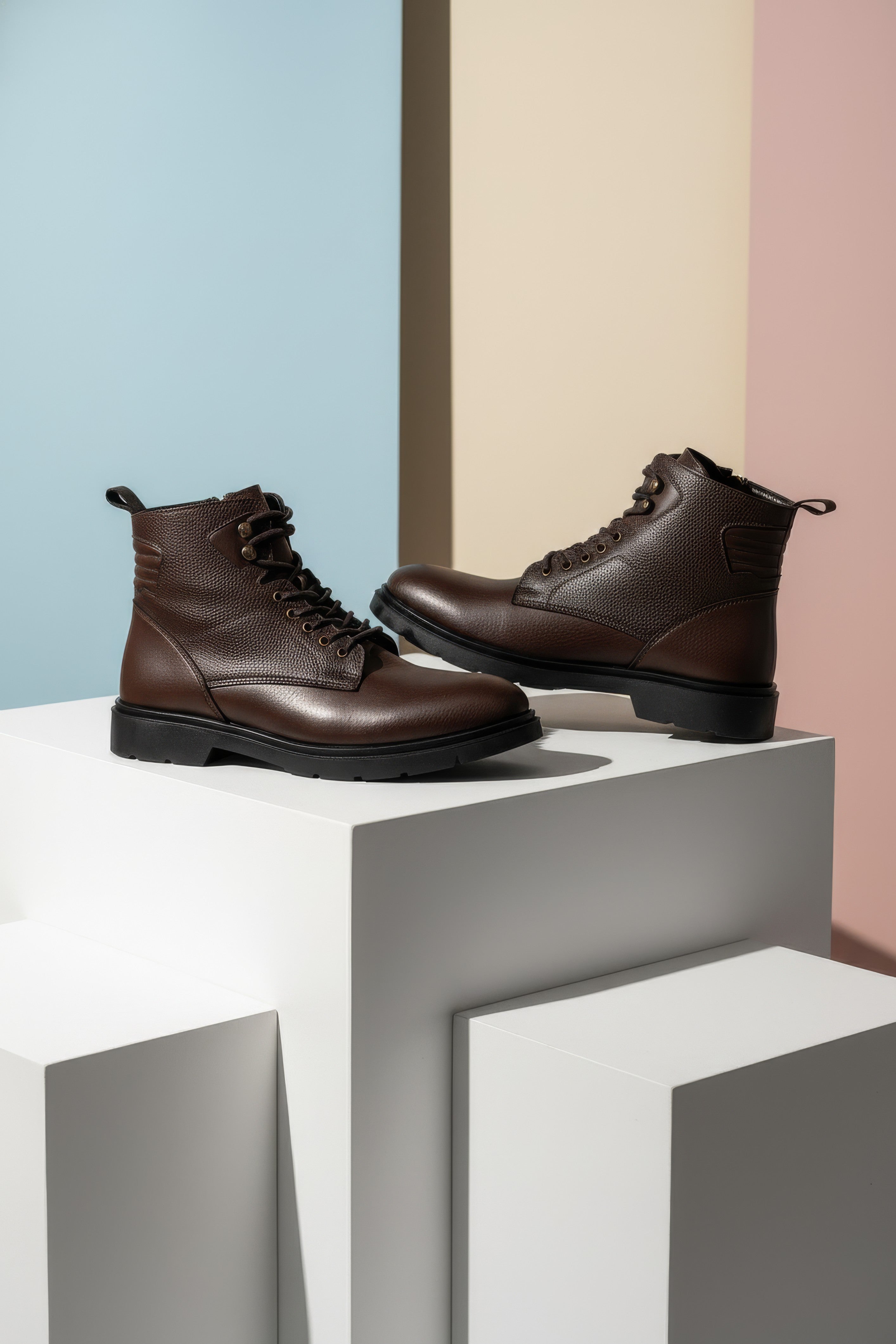 Riccon Urugnil Erkek Fermuarlı Bot 0012562 Kahverengi