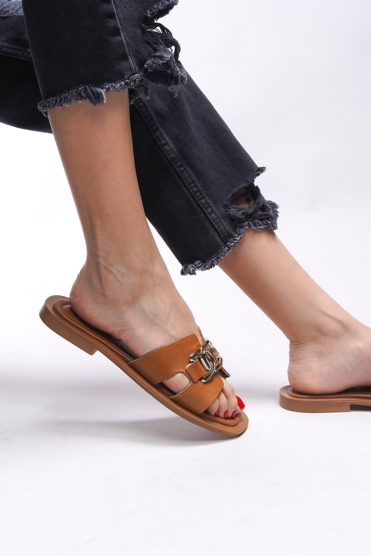 Riccon Issolanae Kadın Hakiki Deri Terlik 00120730