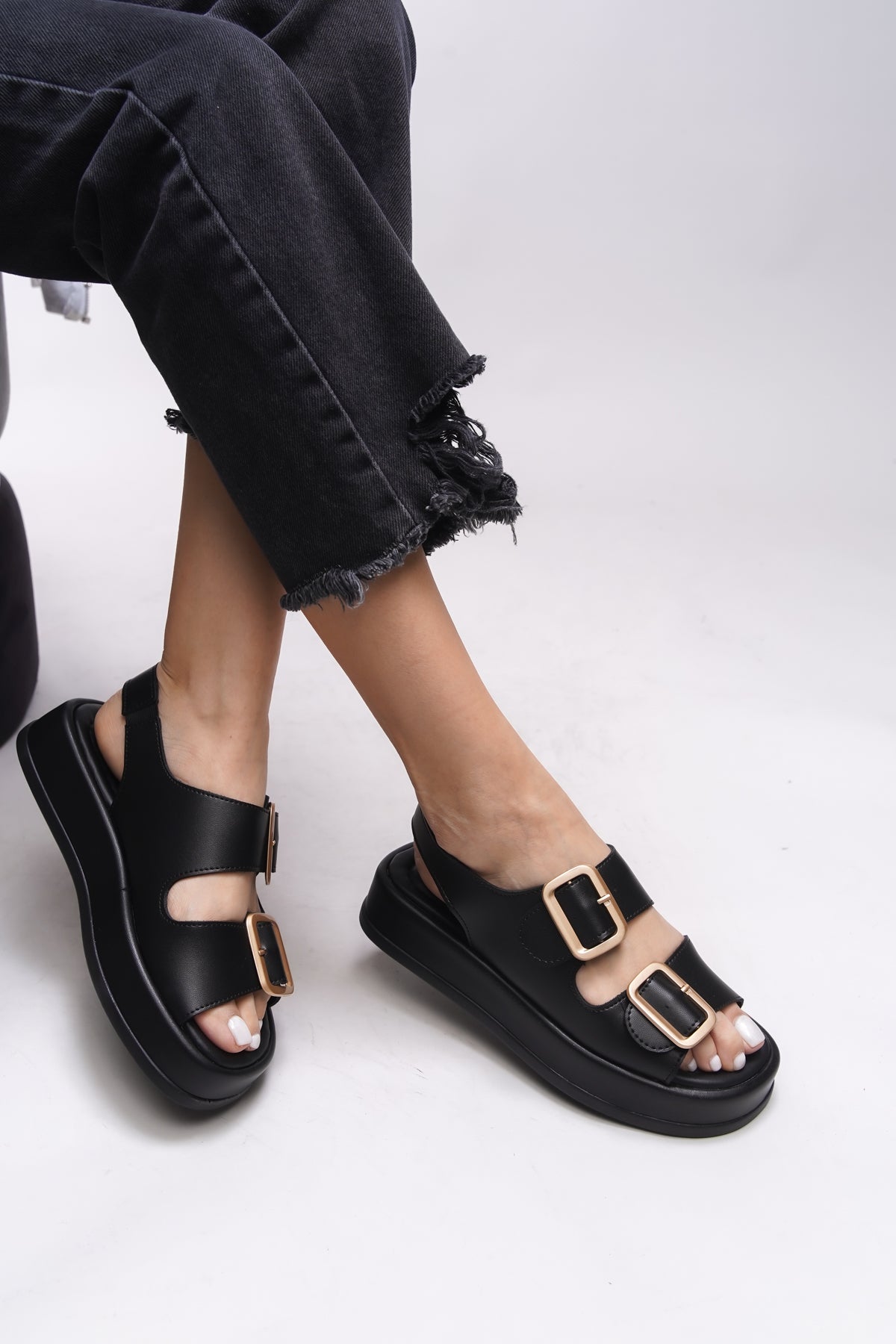 Riccon Ghinreda Kadın Çift Tokalı Sandalet 0012793