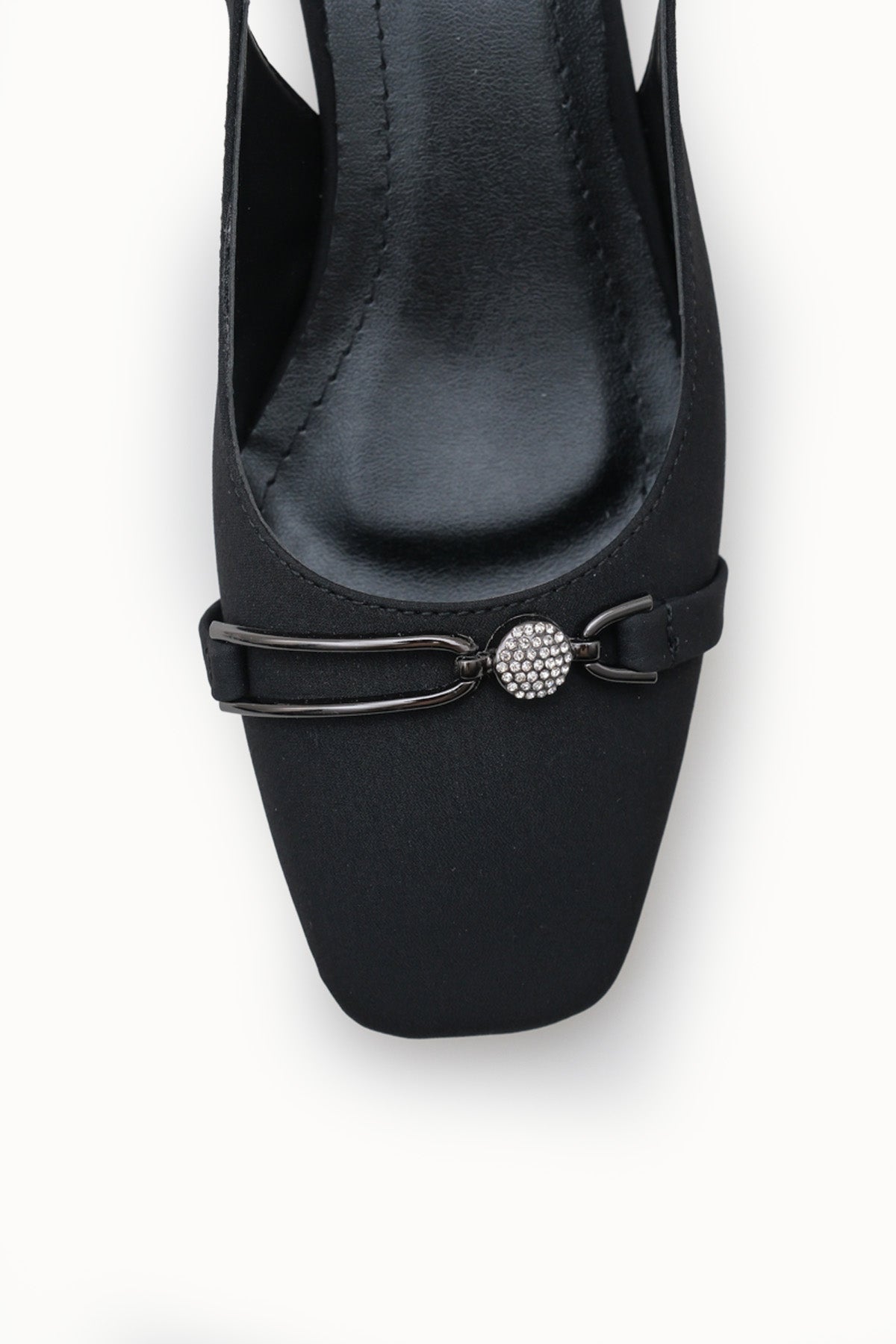 Riccon Kadın Arkası Açık Topuklu Ayakkabı 00121002 Mat Siyah