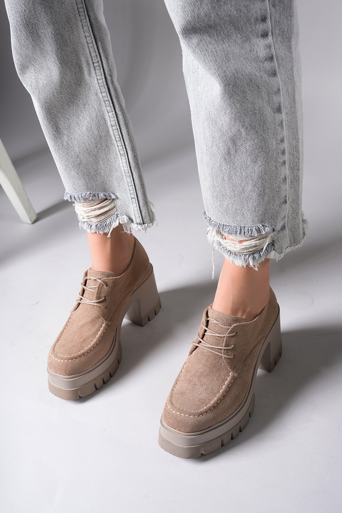 Riccon Enyfsera Kadın Loafer 0012507 Vizon Süet