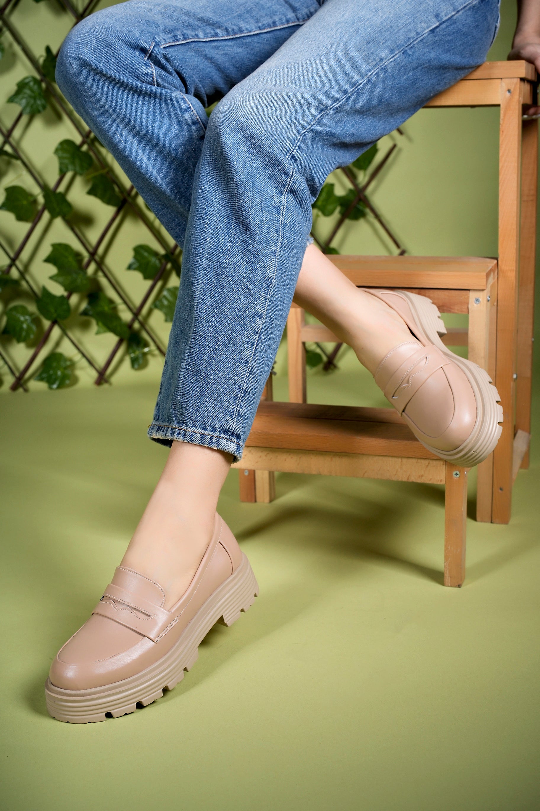 Riccon Kadın Günlük Loafer Ayakkabı 0012920 Nude Cilt