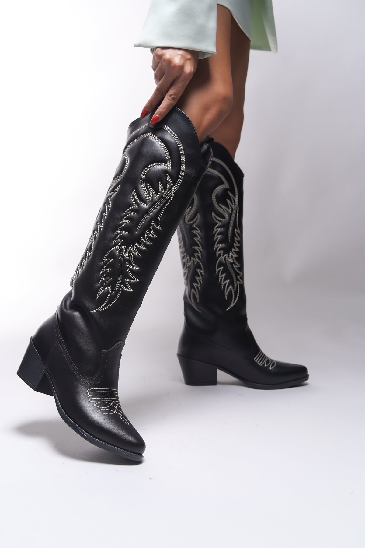 Riccon Zreidira Kadın Nakışlı Western Çizme 001290