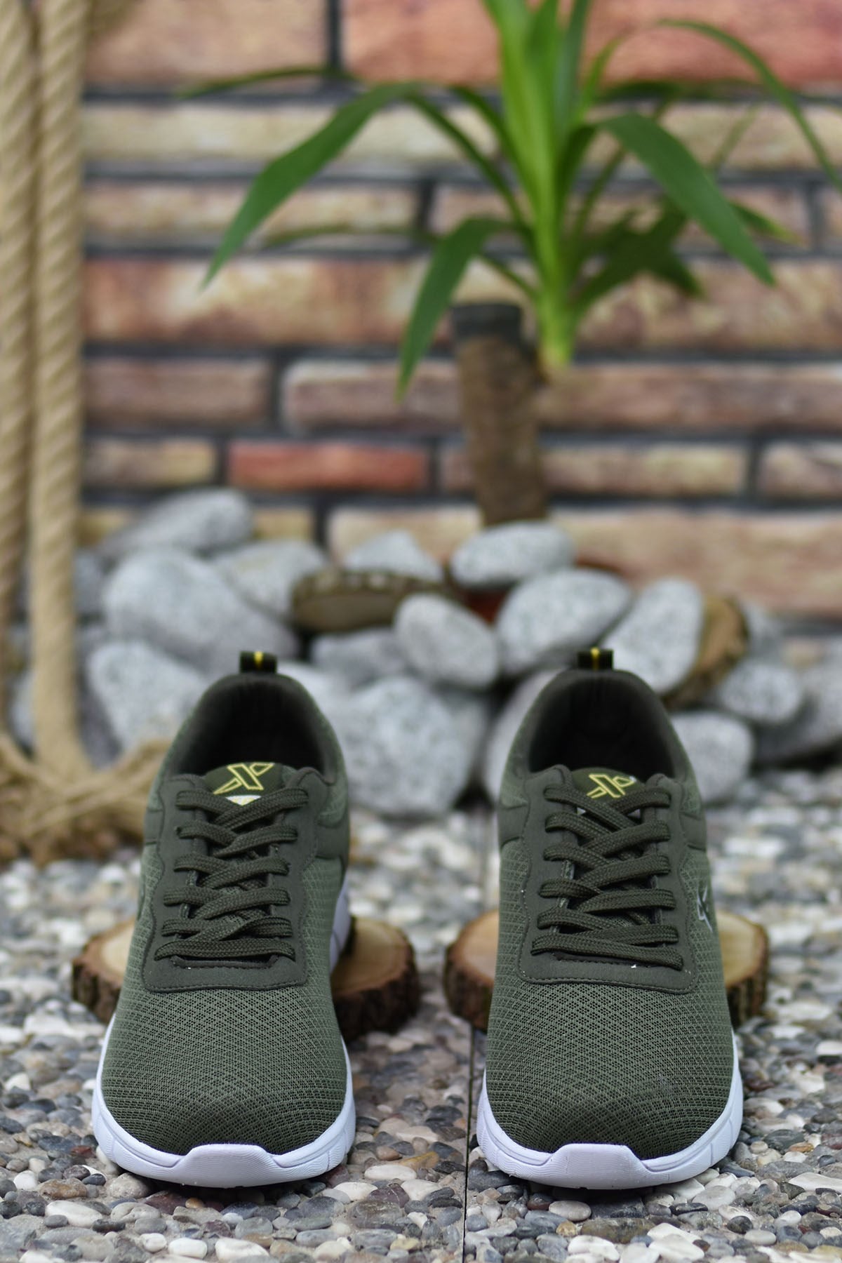 Riccon Unisex Ultra Hafif Sneaker 0012065 Haki Beyaz
