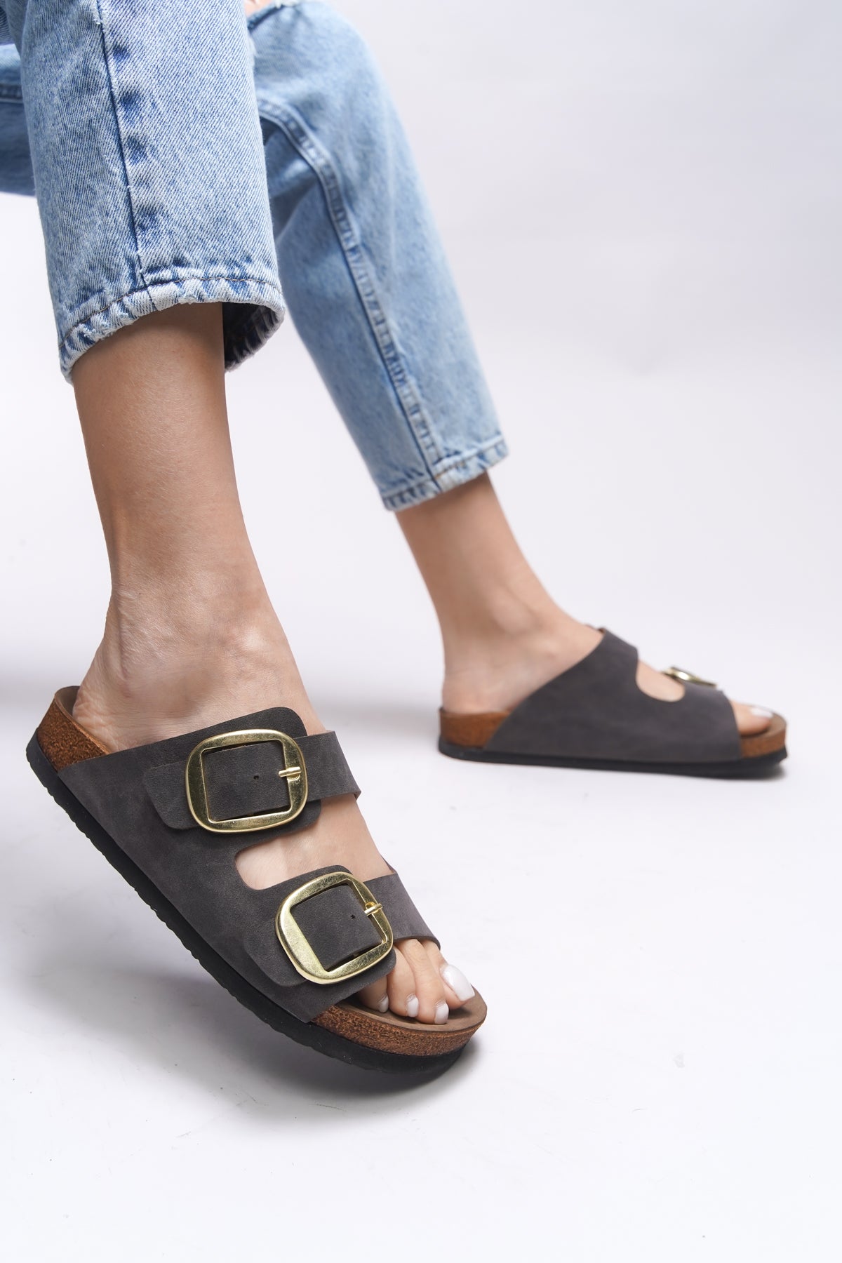 Riccon Vylsula Kadın Çift Tokalı Terlik 0012602