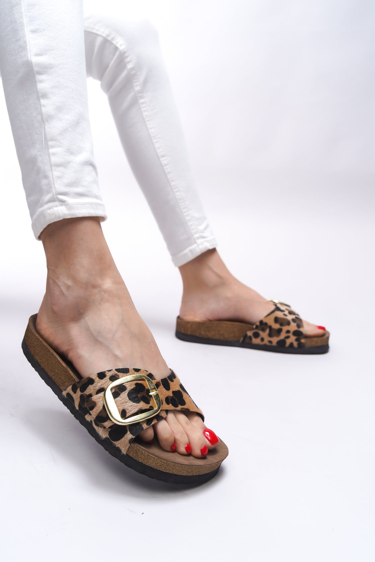 Riccon Hosrathla Kadın Tek Tokalı Terlik 0012603 Leopar