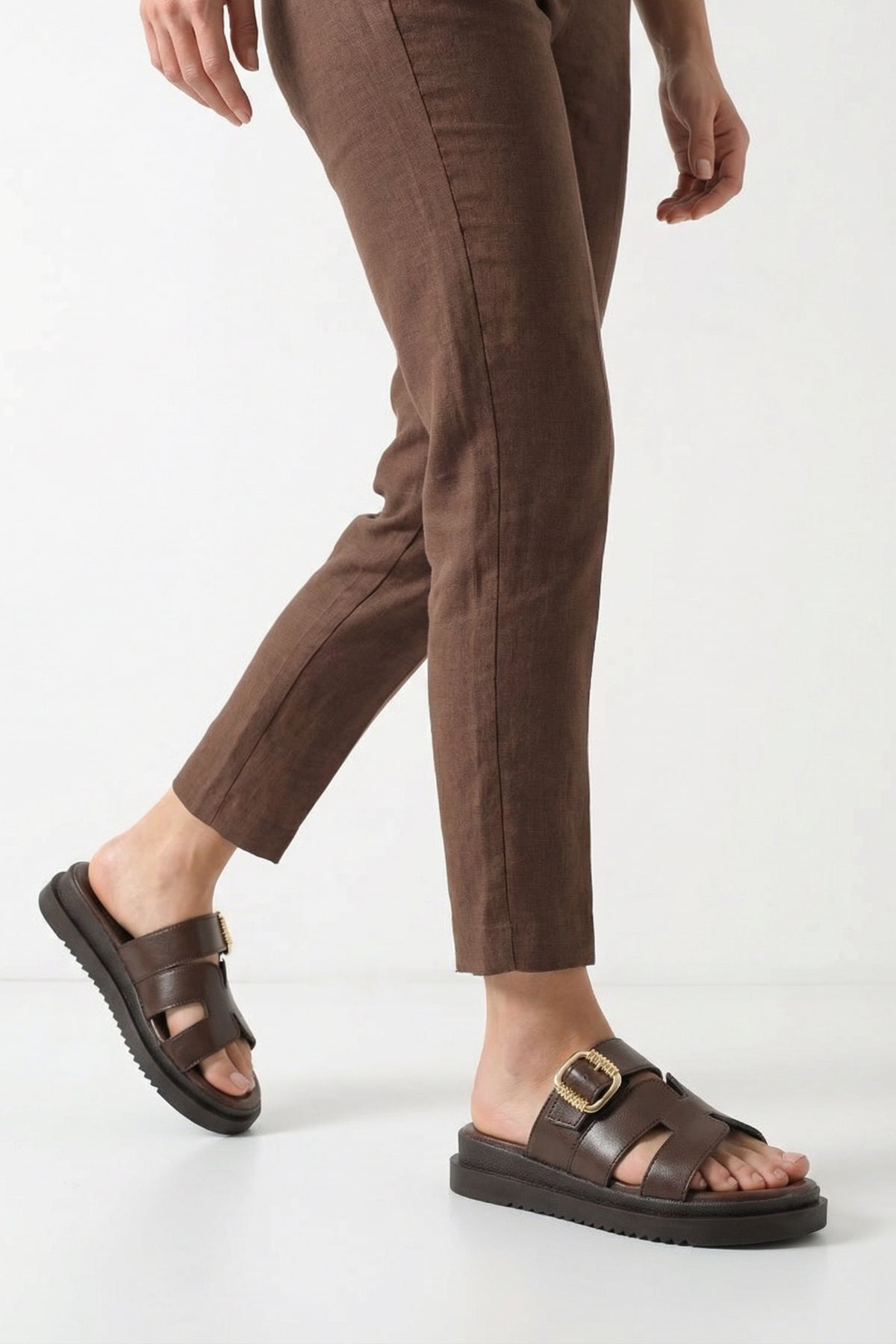 Riccon Kadın Terlik 00120404 Kahverengi