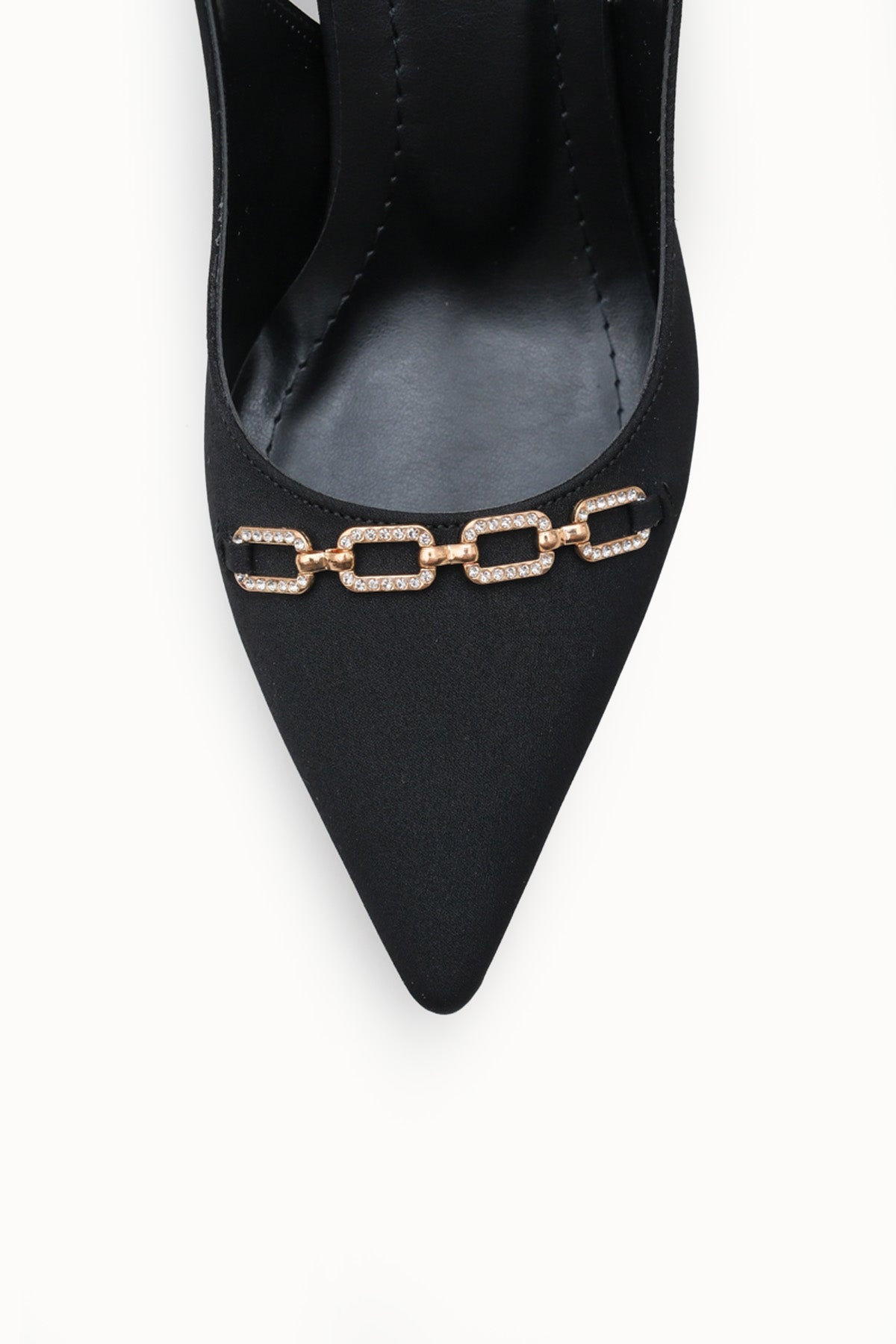 Riccon Kadın Sivri Burunlu Arkası Açık İnce Topuklu Ayakkabı 0012715 Mat Siyah