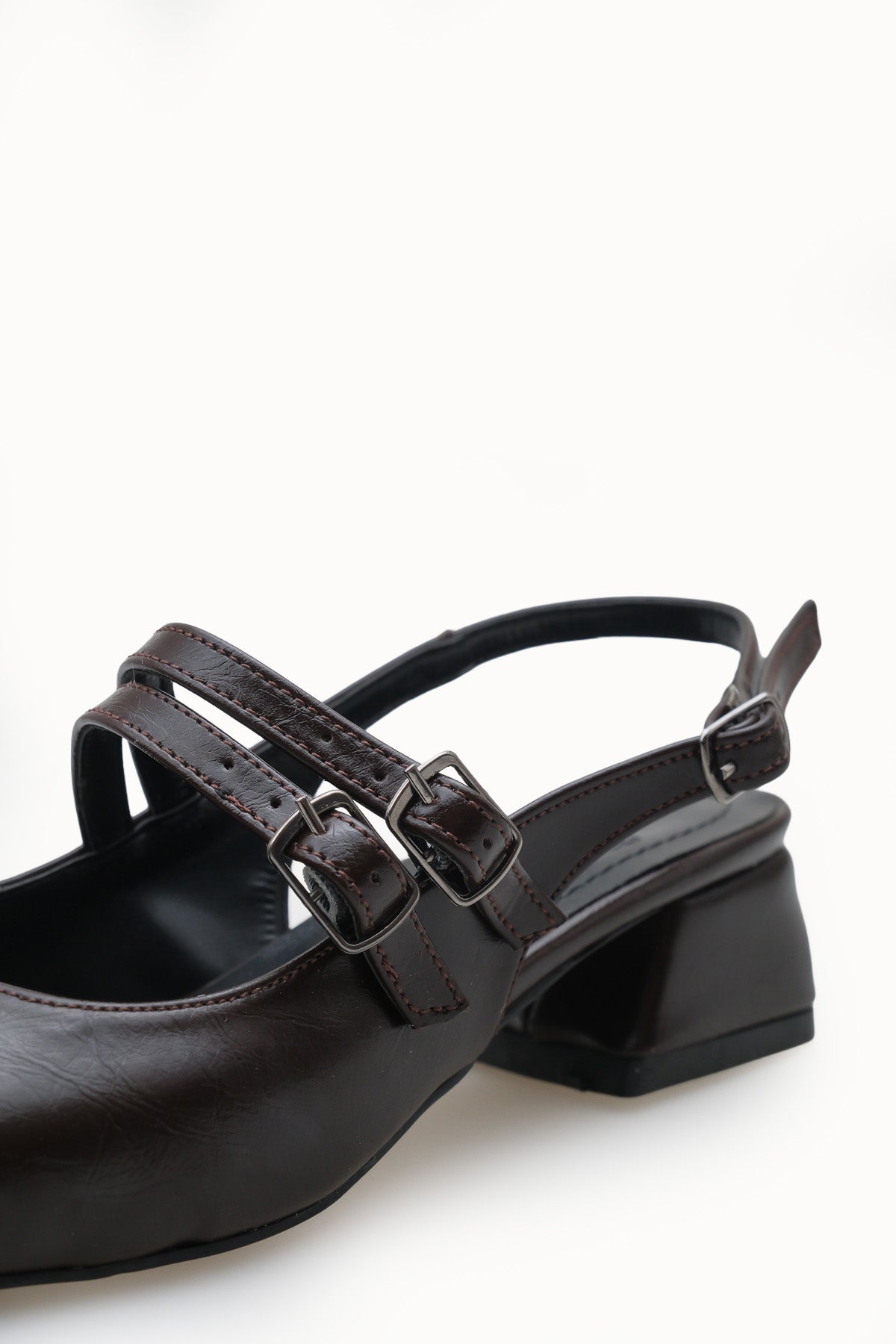 Riccon Kadın Arkası Açık Topuklu Ayakkabı 00121003 Kahverengi Rustik