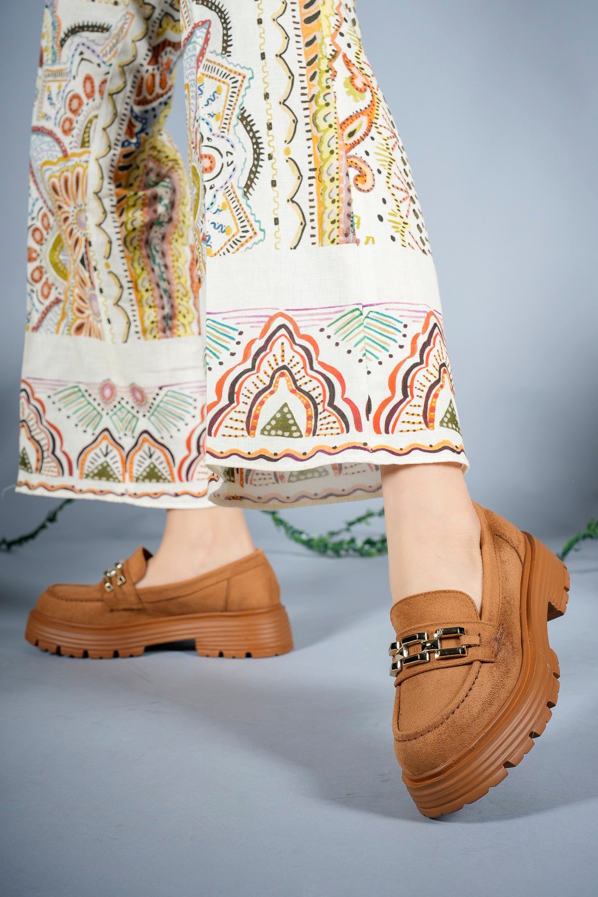 Riccon Kadın Günlük Loafer Ayakkabı 0012970 Taba Süet