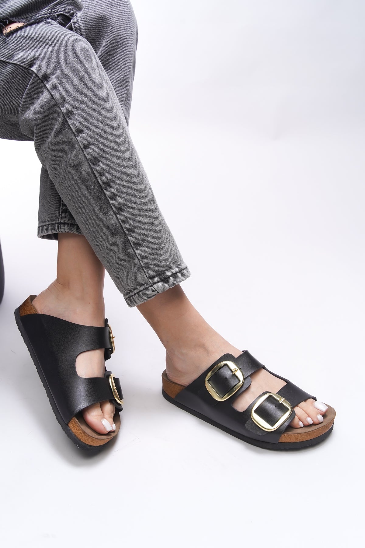 Riccon Vylsula Kadın Çift Tokalı Terlik 0012602