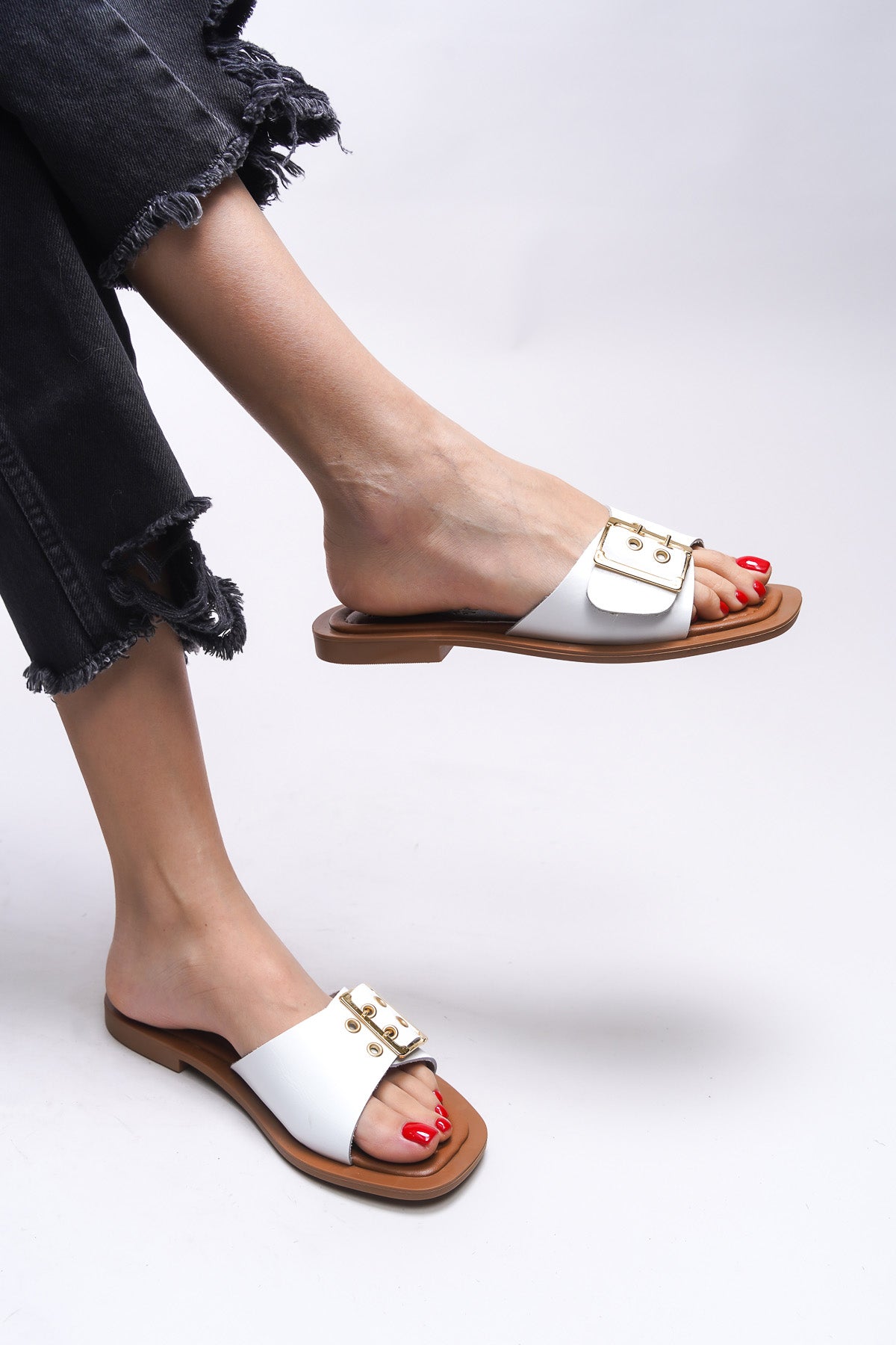 Riccon Brenthaela Kadın Hakiki Deri Terlik 00120764