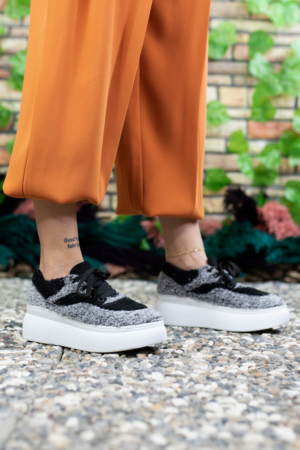 Riccon Kadın Tüylü Sneaker 0012106