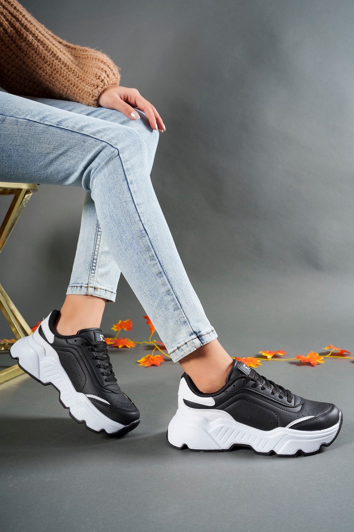 Riccon kadin Sneaker 0012146 Siyah Beyaz