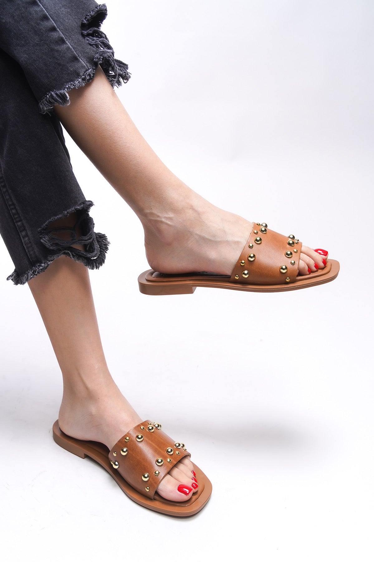 Riccon Liblaema Kadın Hakiki Deri Terlik 00120766