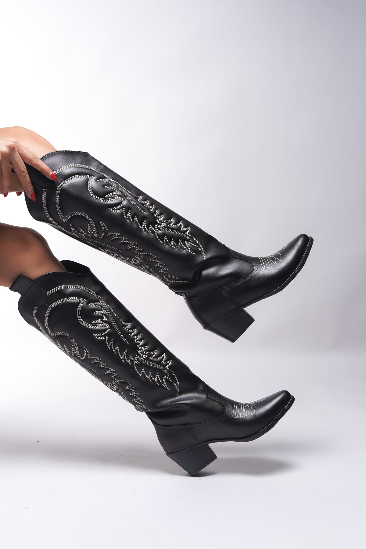 Riccon Zreidira Kadın Nakışlı Western Çizme 001290