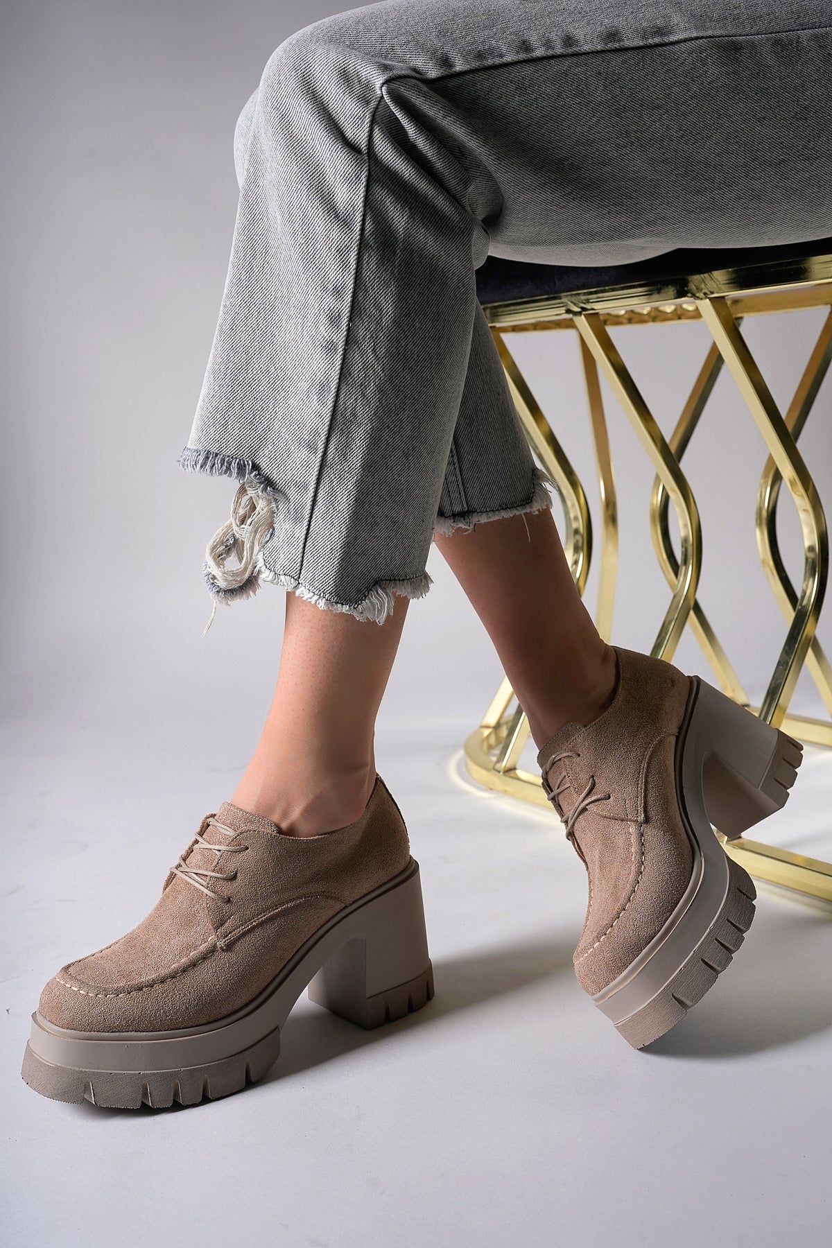 Riccon Enyfsera Kadın Loafer 0012507 Vizon Süet