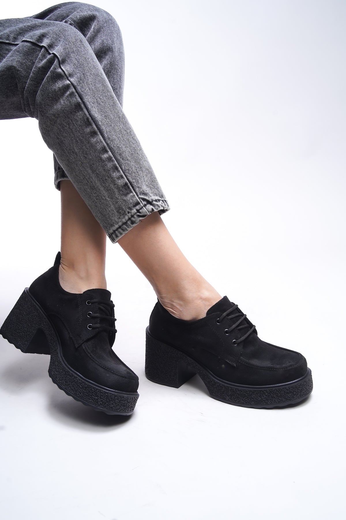 Riccon Qerekna Kadın Topuklu Bağcıklı Loafer 00121500