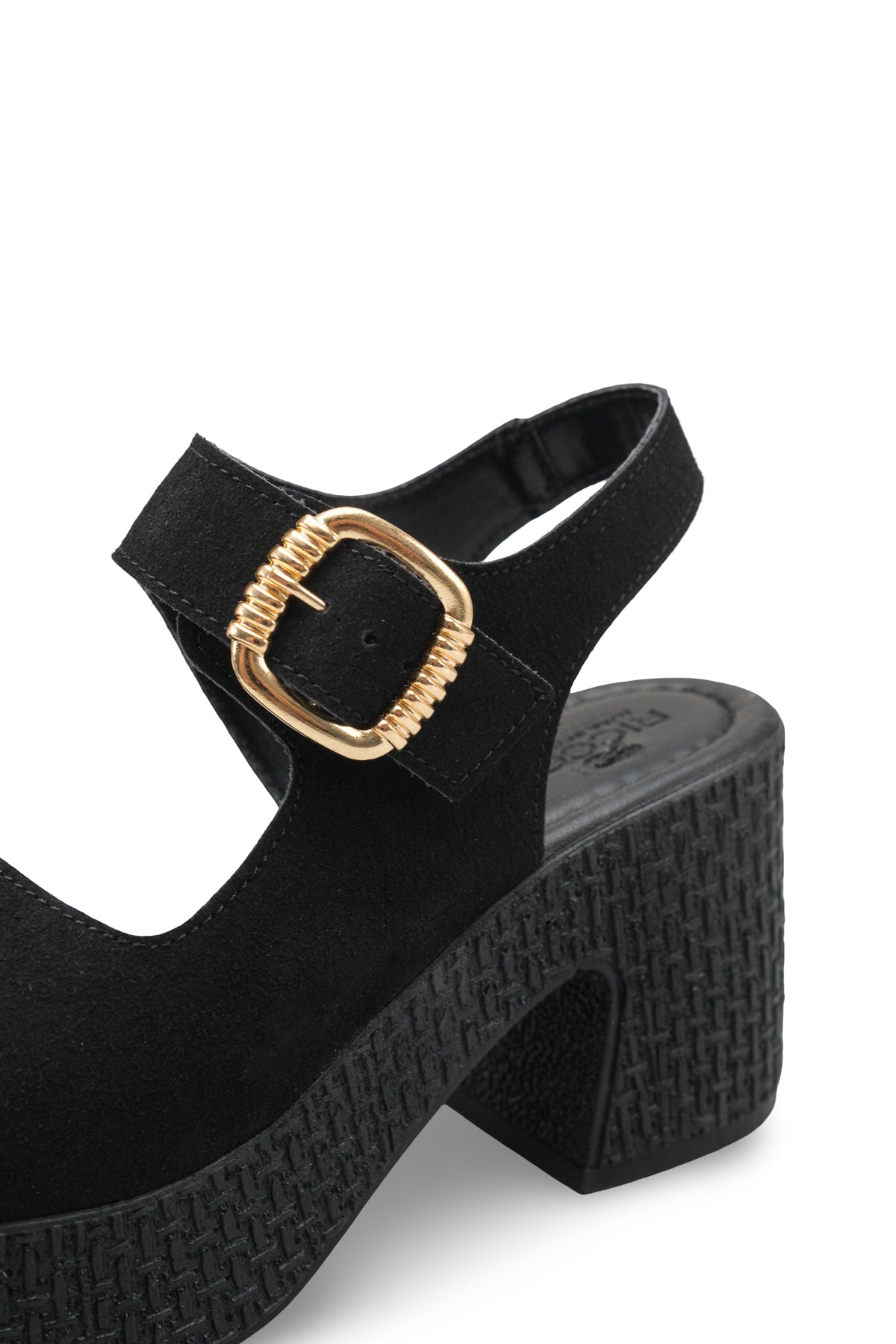 Riccon Kadın Topuklu Sandalet 0012704 Siyah Deri Dokulu