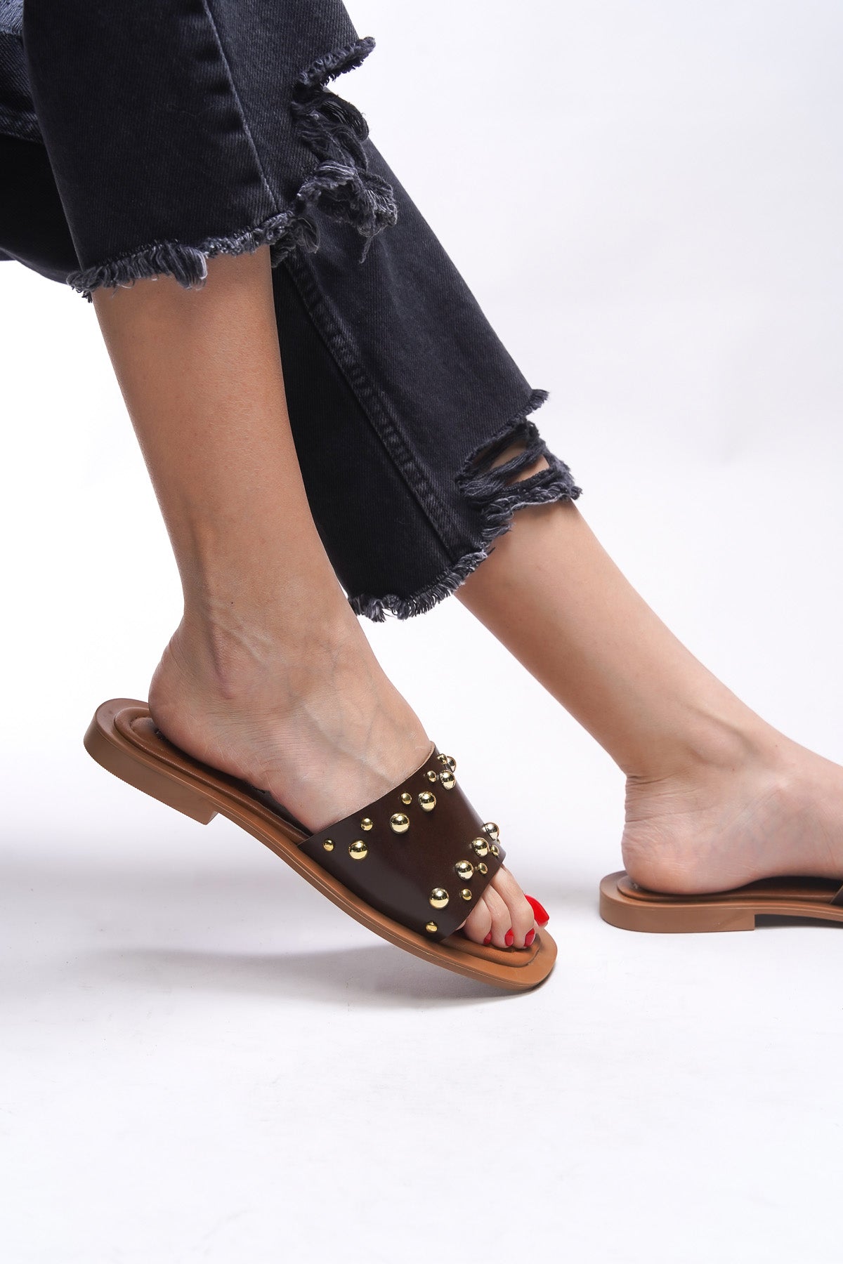 Riccon Liblaema Kadın Hakiki Deri Terlik 00120766