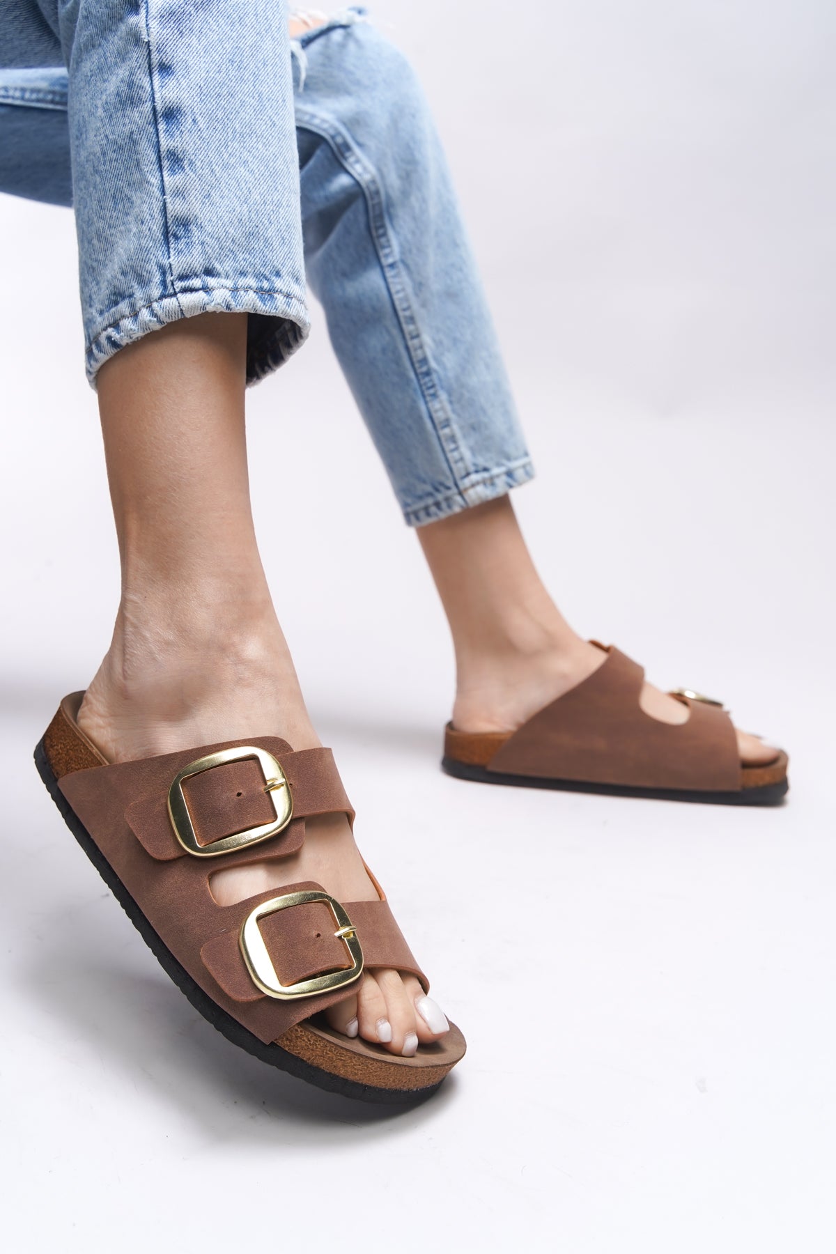 Riccon Vylsula Kadın Çift Tokalı Terlik 0012602