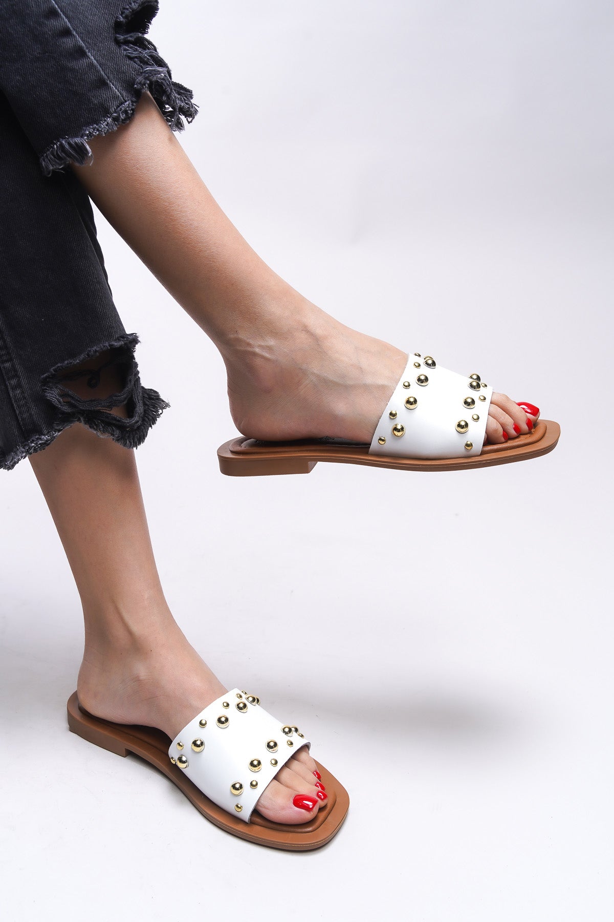 Riccon Liblaema Kadın Hakiki Deri Terlik 00120766