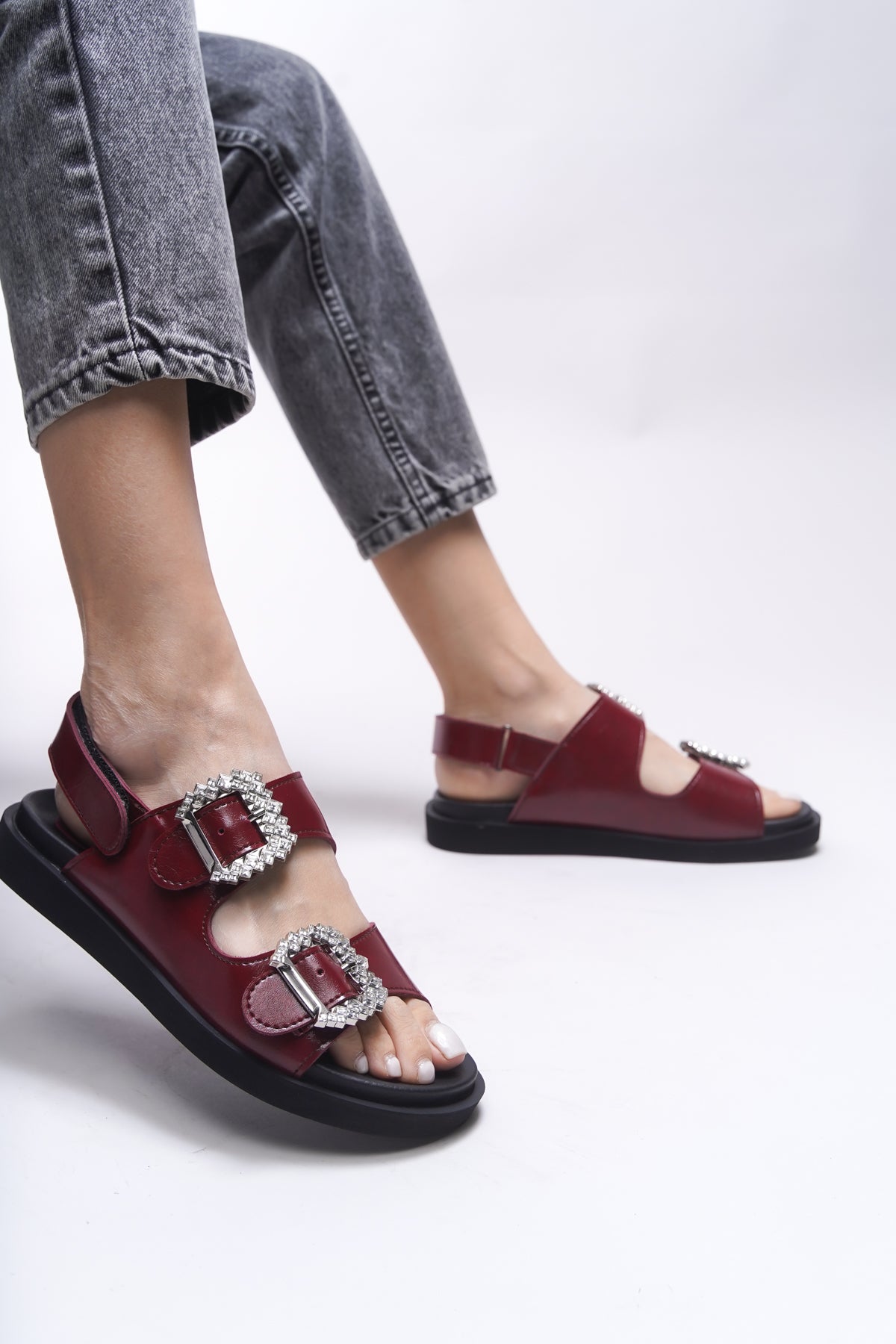 Riccon Magmythe Kadın Çift Tokalı Sandalet 0012347