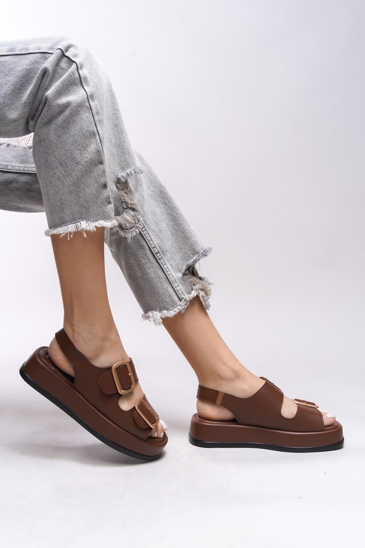 Riccon Ghinreda Kadın Çift Tokalı Sandalet 0012793