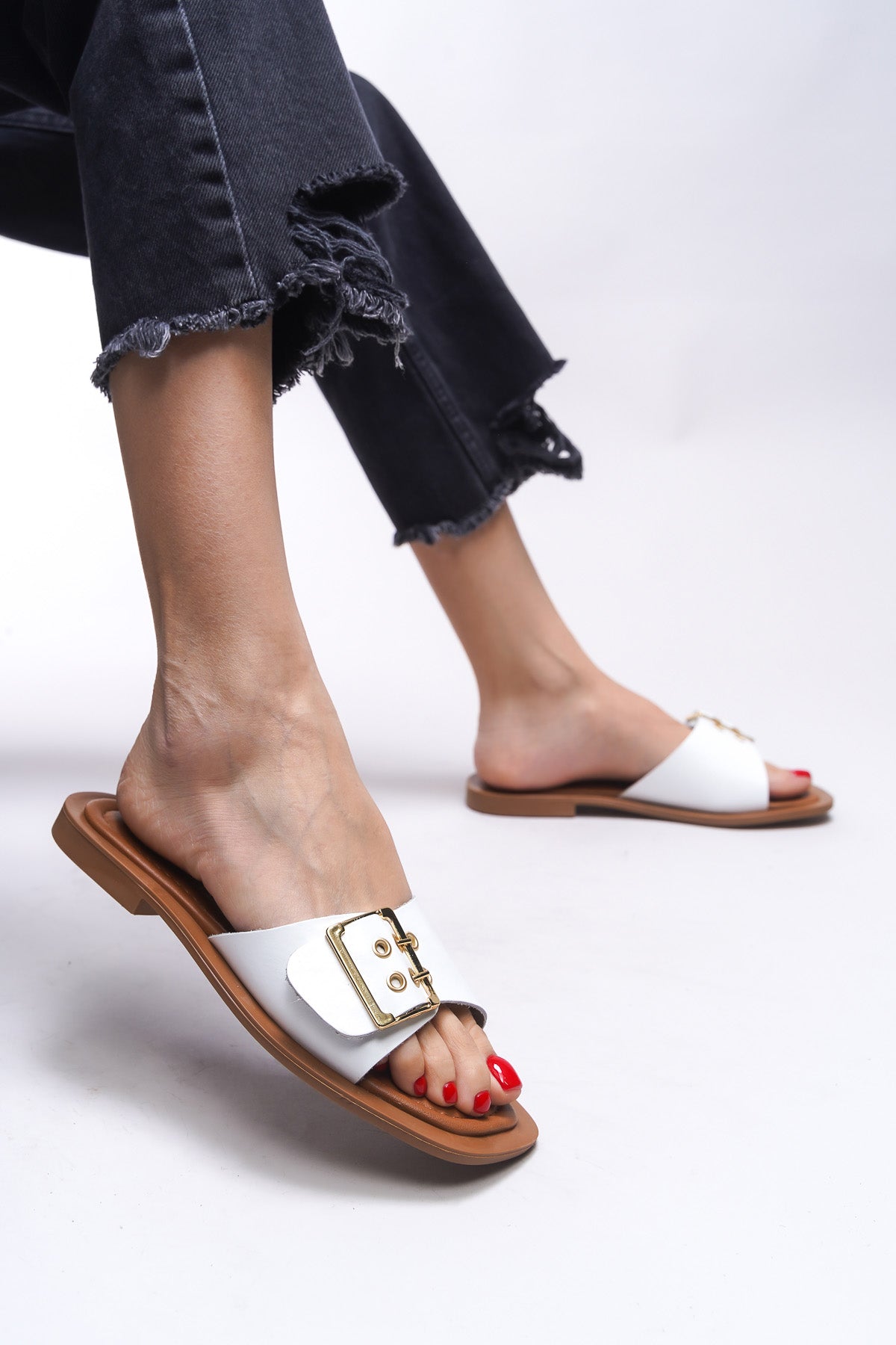 Riccon Brenthaela Kadın Hakiki Deri Terlik 00120764