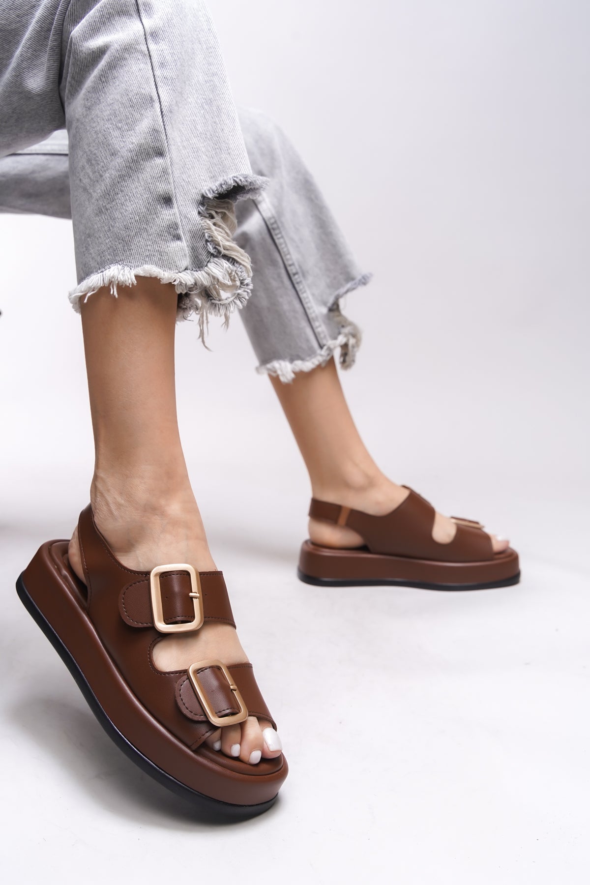 Riccon Ghinreda Kadın Çift Tokalı Sandalet 0012793