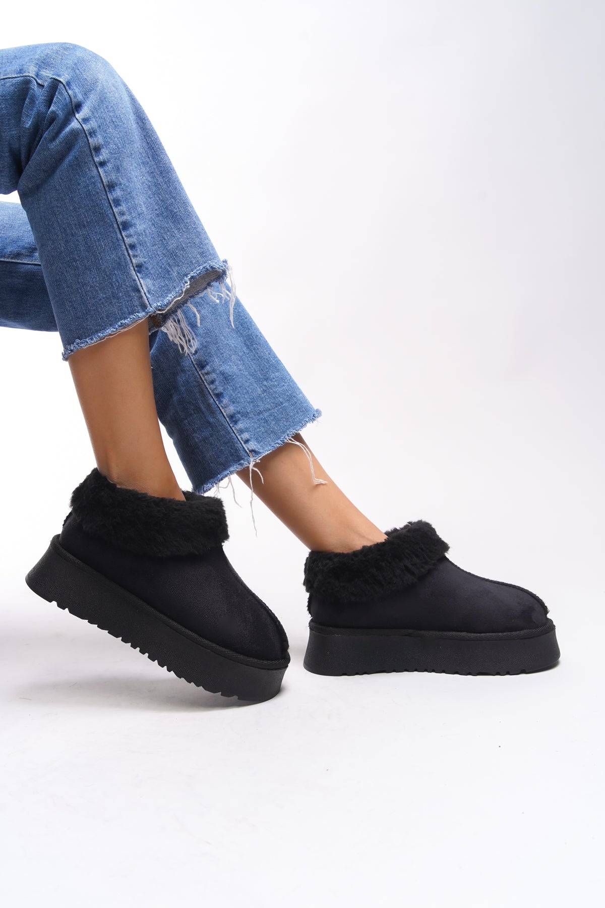 Riccon Loralath Kadın Yüksek Tabanlı Kürklü Rahat Bot 0012203