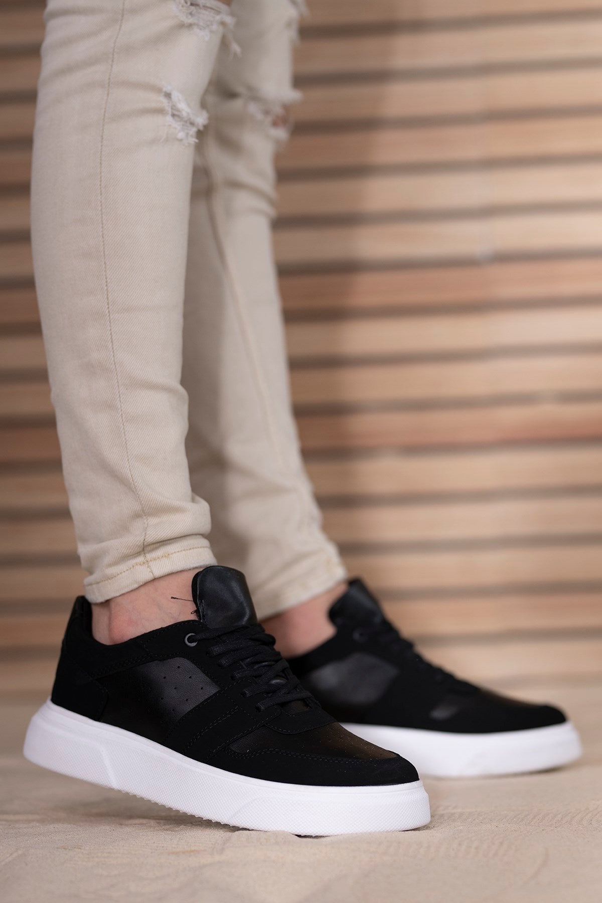 Riccon Erkek Sneaker 0012447 Siyah Beyaz