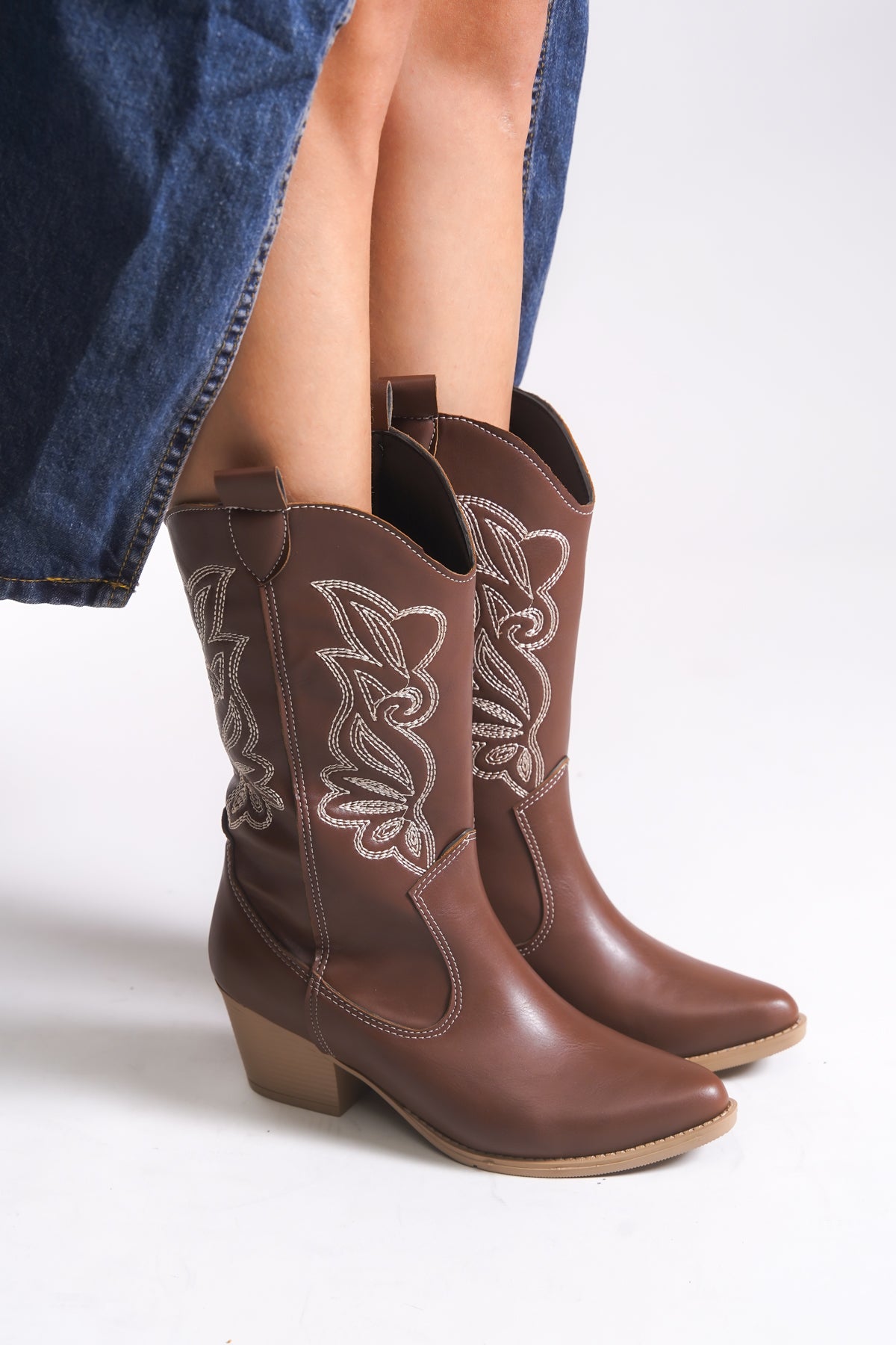 Riccon Qiraveth Kadın Western Kısa Çizme 001250061