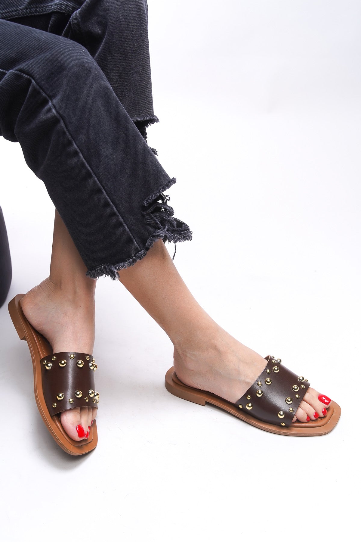 Riccon Liblaema Kadın Hakiki Deri Terlik 00120766