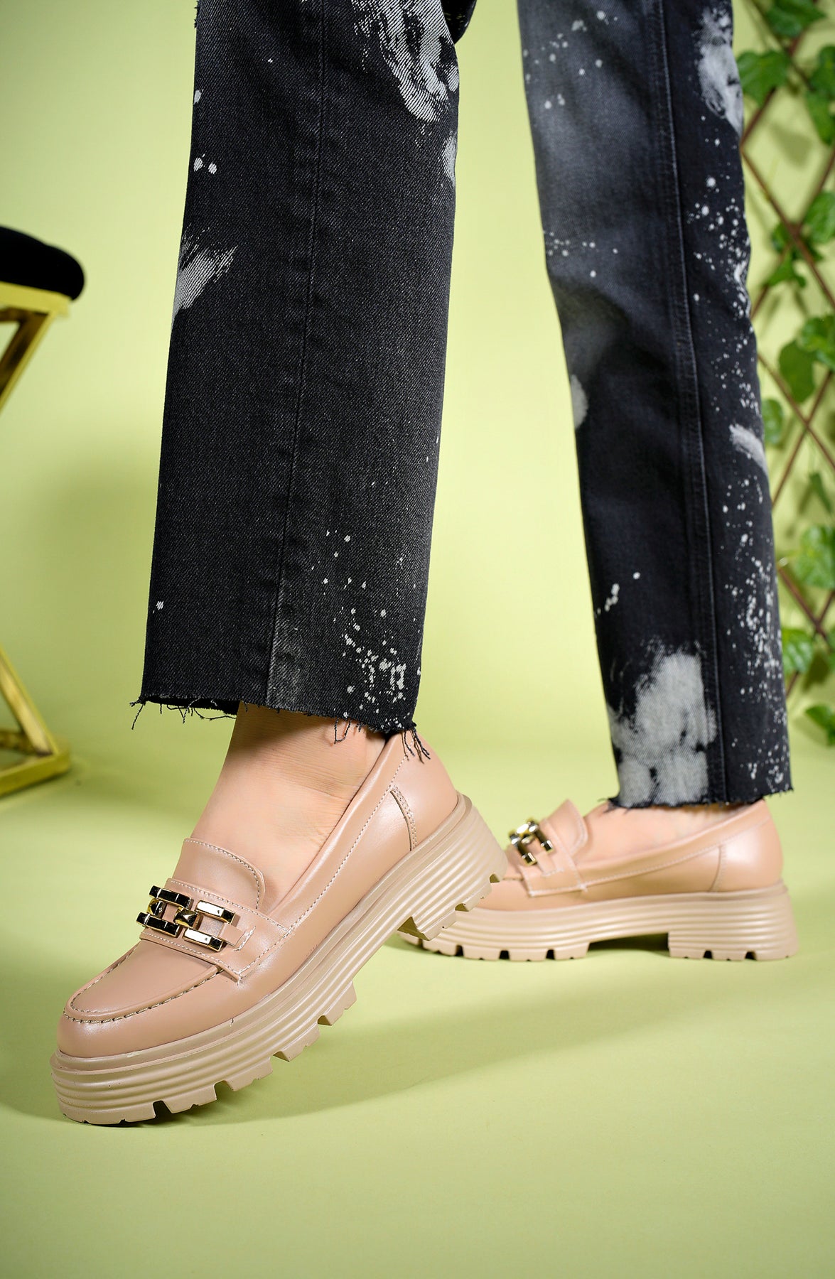 Riccon Kadın Günlük Loafer Ayakkabı 0012970 Nude Cilt