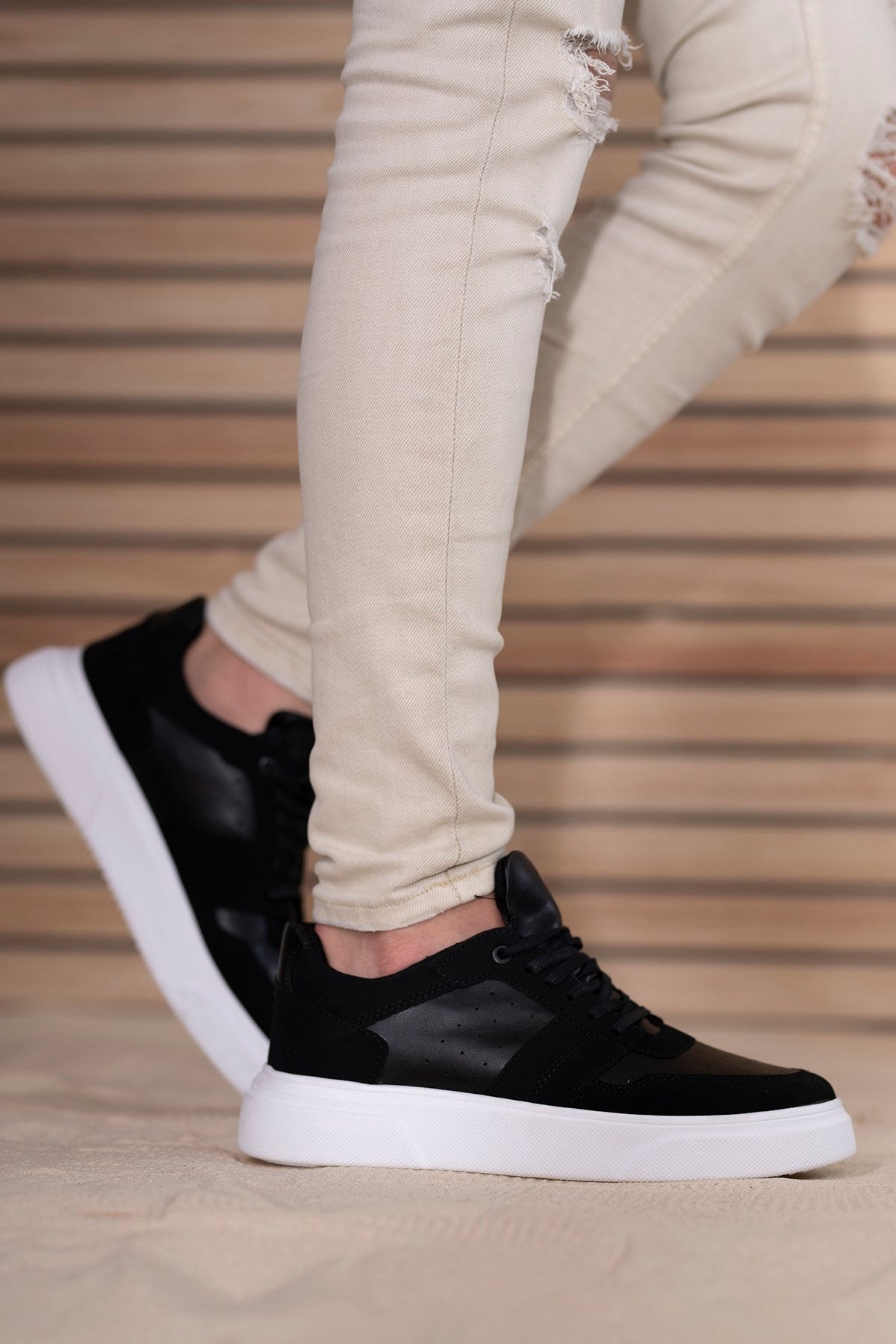 Riccon Erkek Sneaker 0012447 Siyah Beyaz