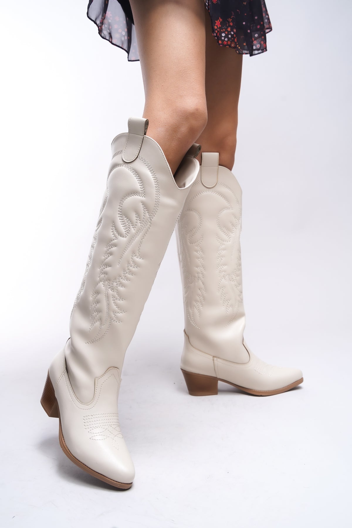 Riccon Zreidira Kadın Nakışlı Western Çizme 001290