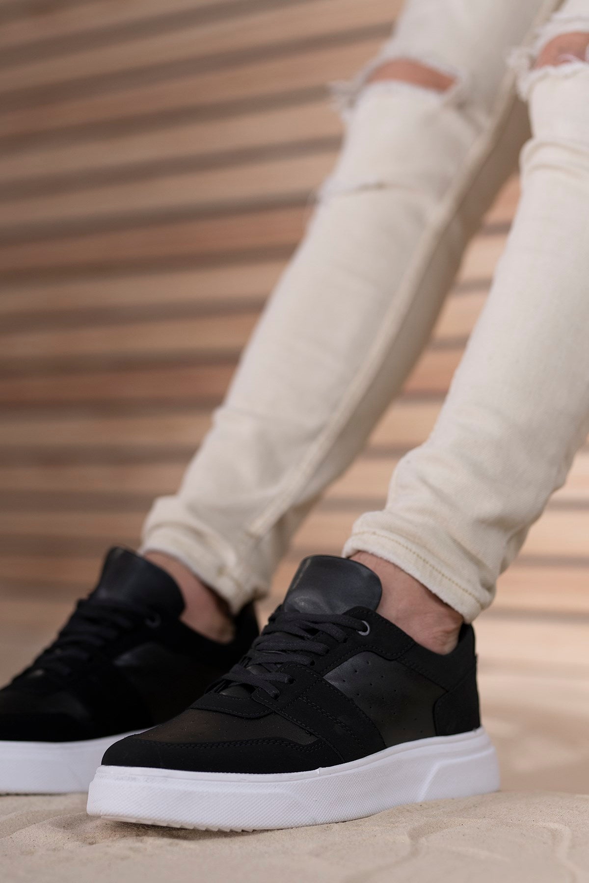 Riccon Erkek Sneaker 0012447 Siyah Beyaz