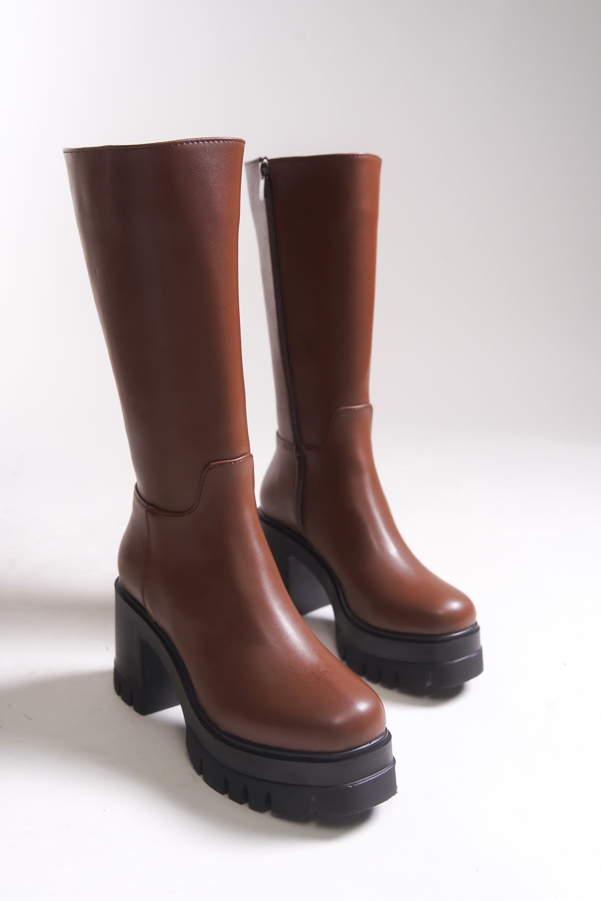 Riccon Lvamel Kadın Diz Altı Topuklu Çizme 0012501