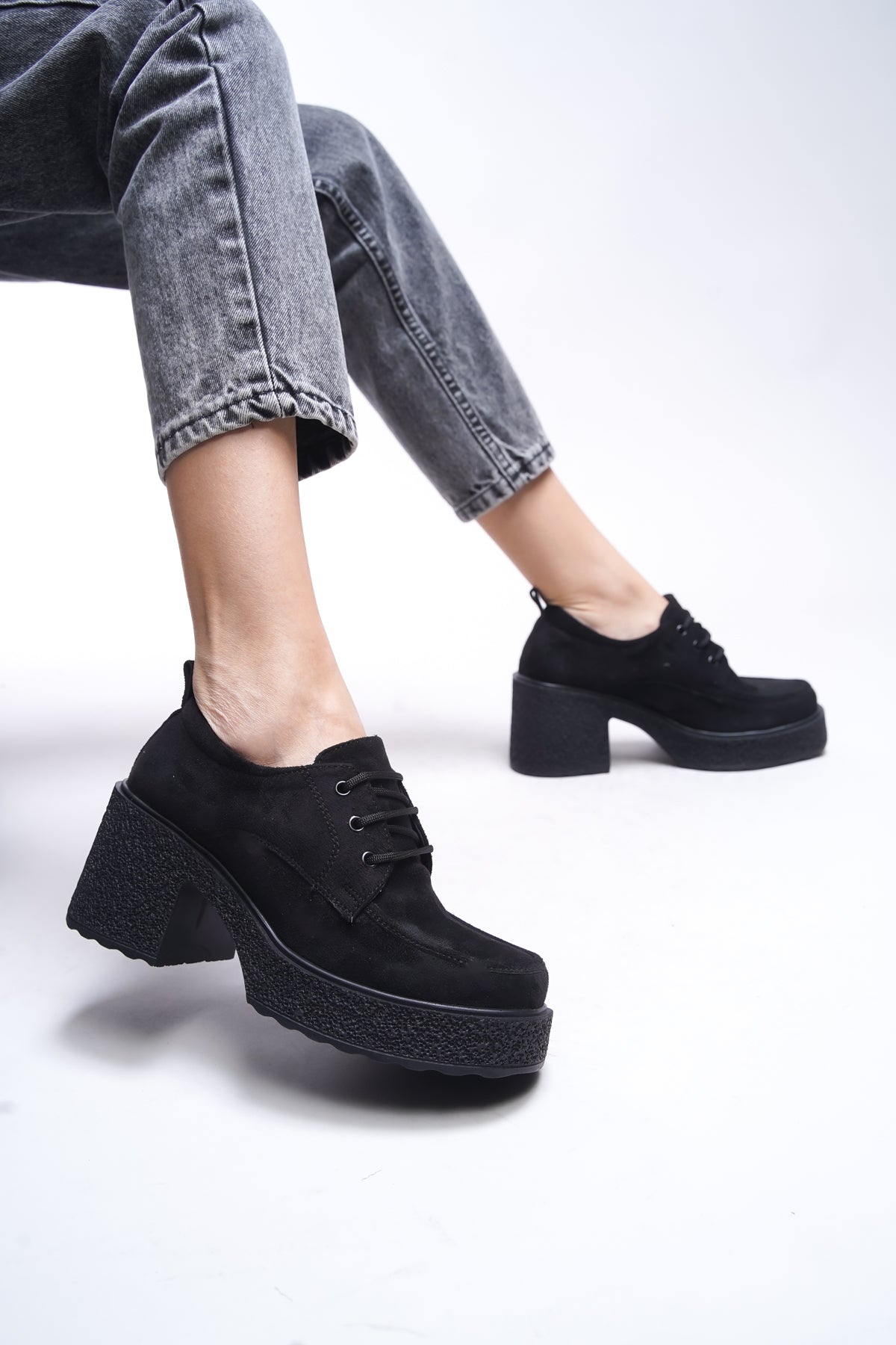 Riccon Qerekna Kadın Topuklu Bağcıklı Loafer 00121500