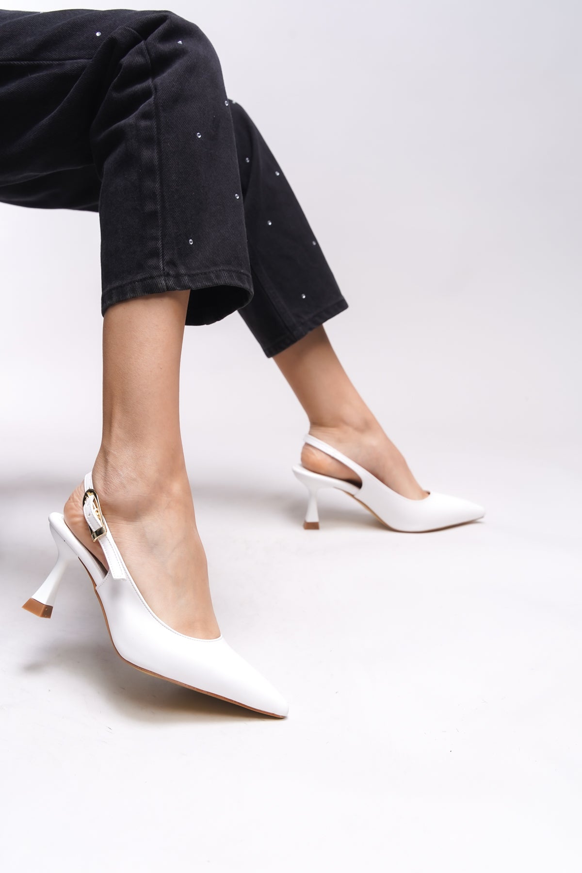 Riccon Ysalaela Kadın Arkası Açık Sivri Burun Stiletto 0012700