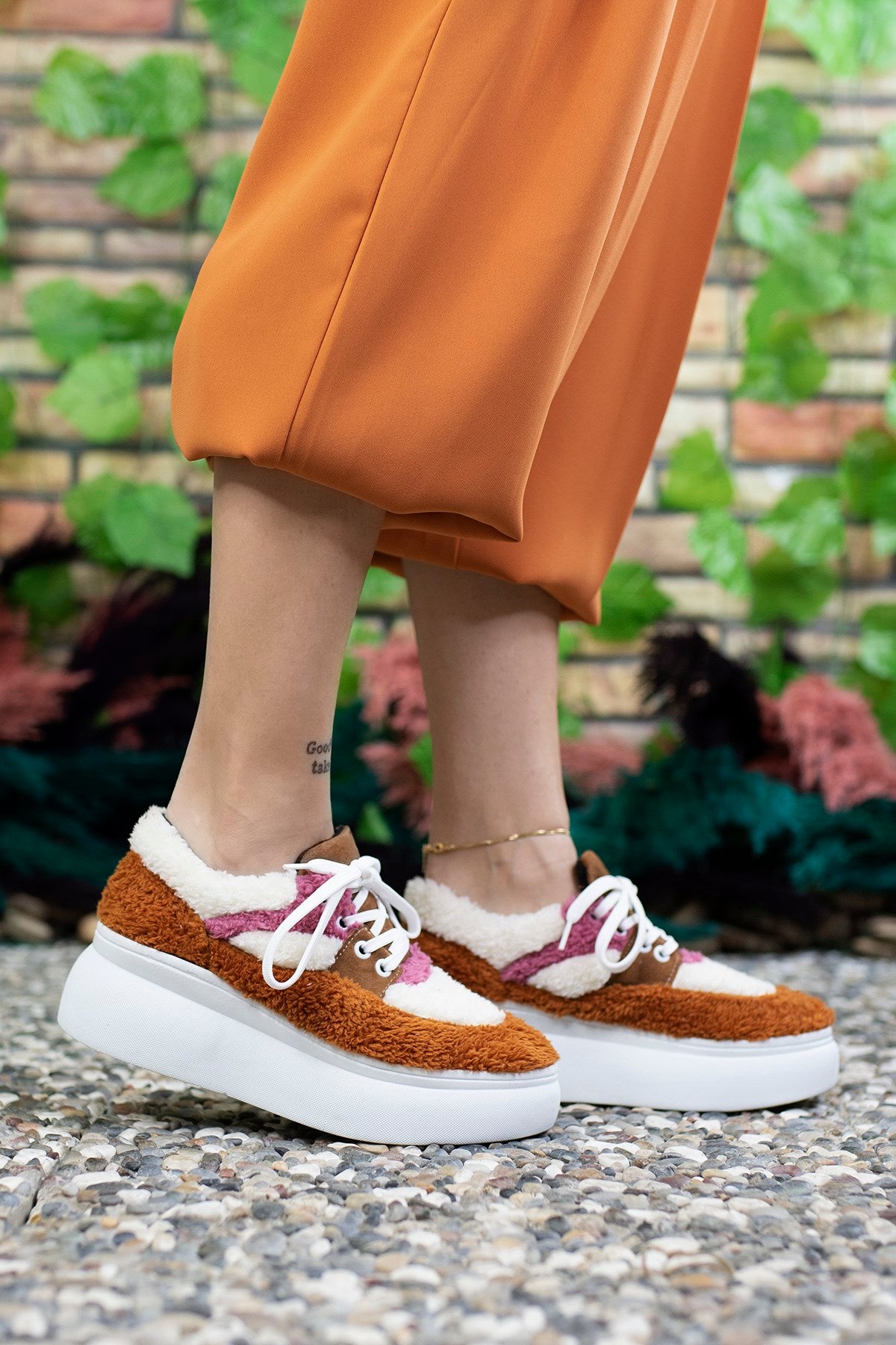 Riccon Kadın Tüylü Sneaker 0012106