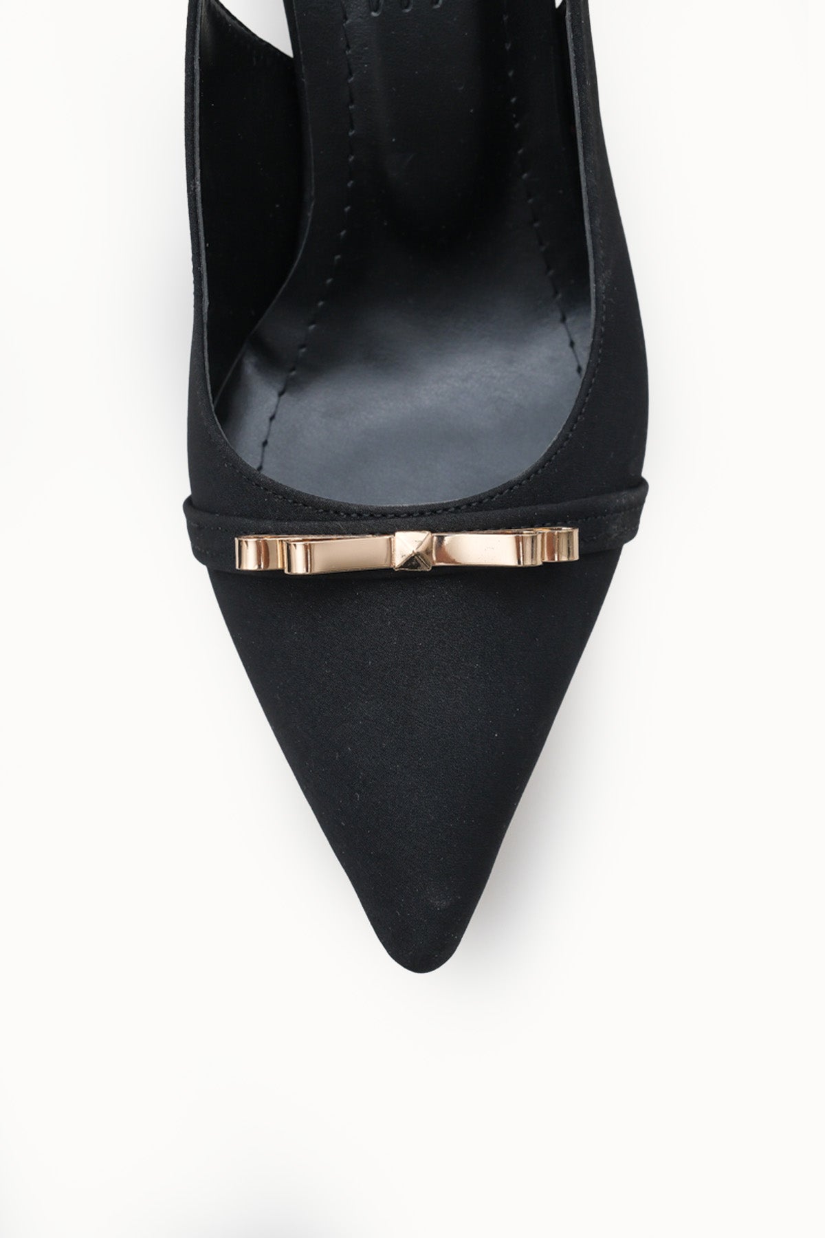 Riccon Kadın Sivri Burunlu Arkası Açık İnce Topuklu Ayakkabı 0012751 Mat Siyah