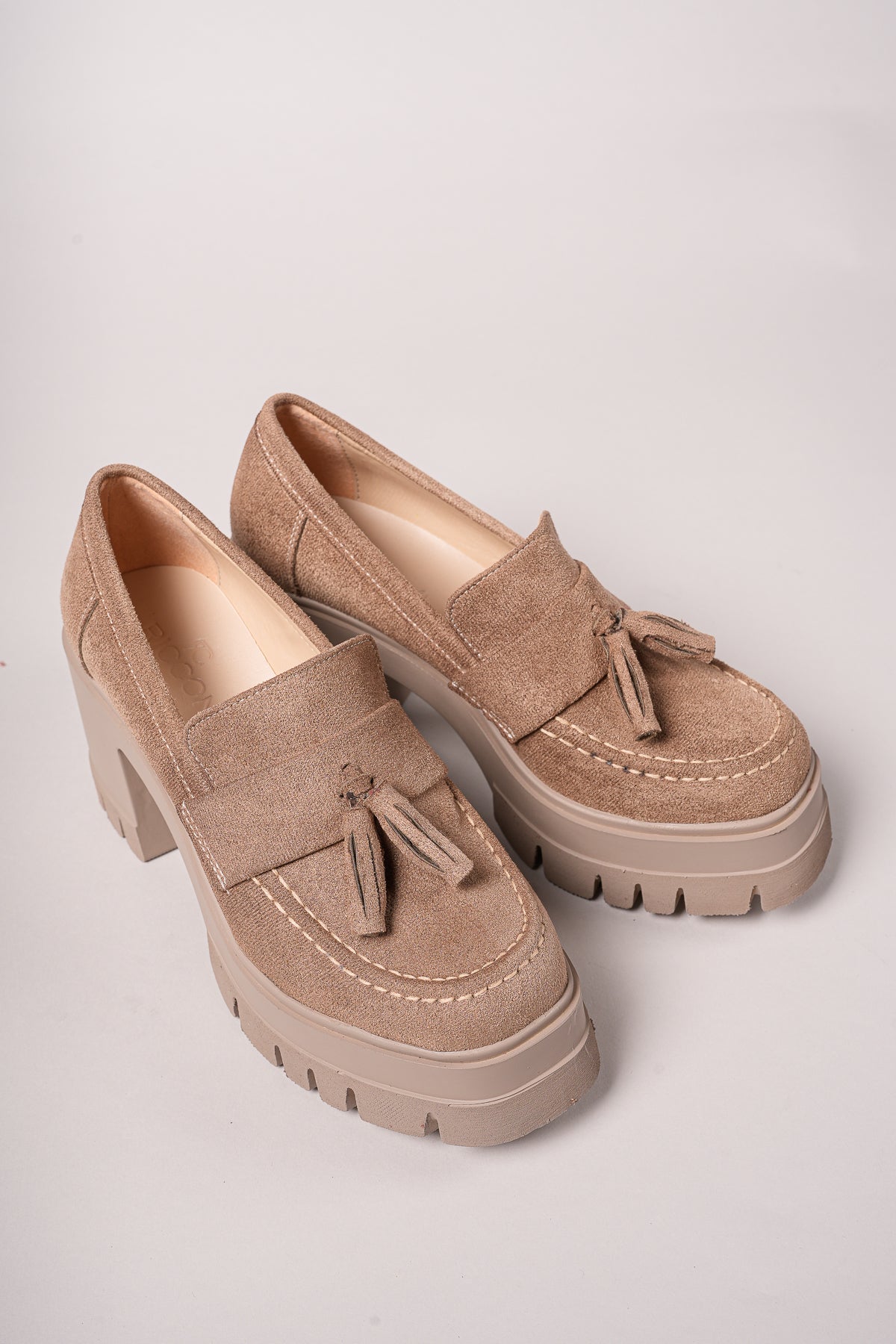 Riccon Aendorei Kadın Loafer 0012509 Vizon Süet