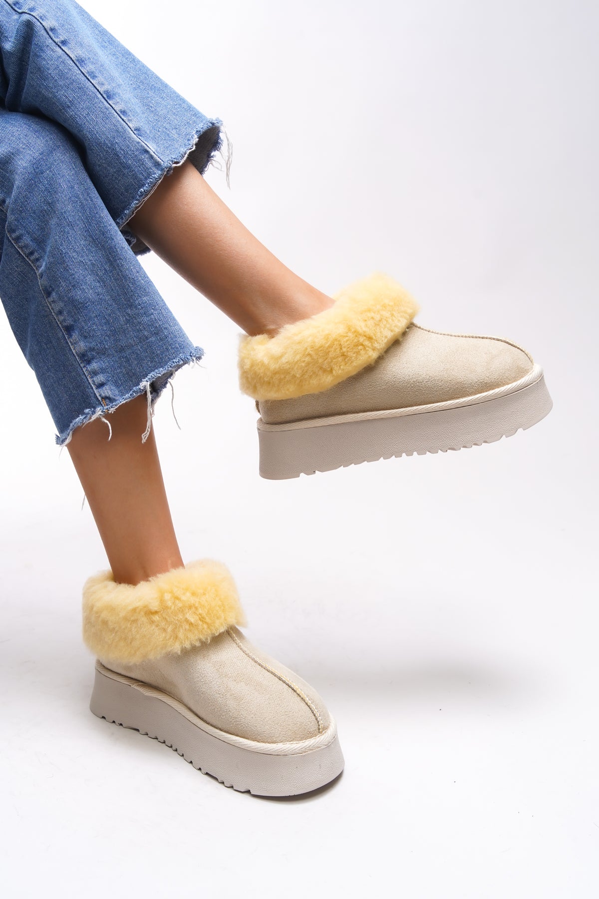 Riccon Loralath Kadın Yüksek Tabanlı Kürklü Rahat Bot 0012203