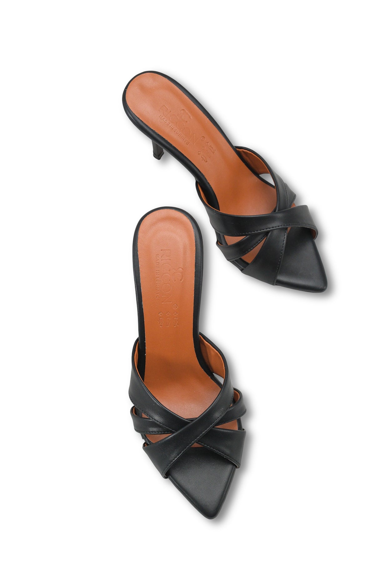 Riccon Kadın İnce Topuklu Terlik 0012720 Siyah Cilt