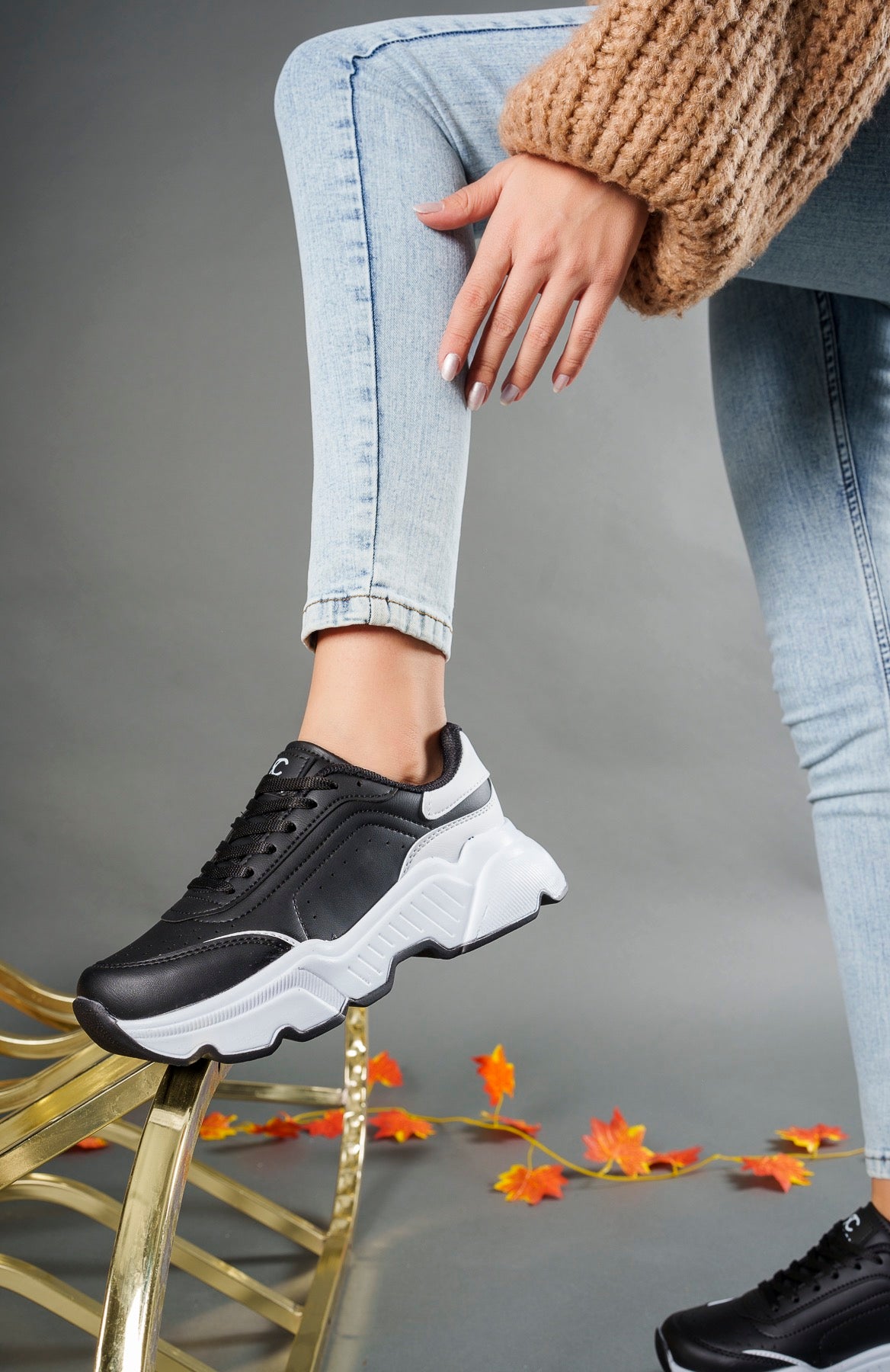 Riccon kadin Sneaker 0012146 Siyah Beyaz